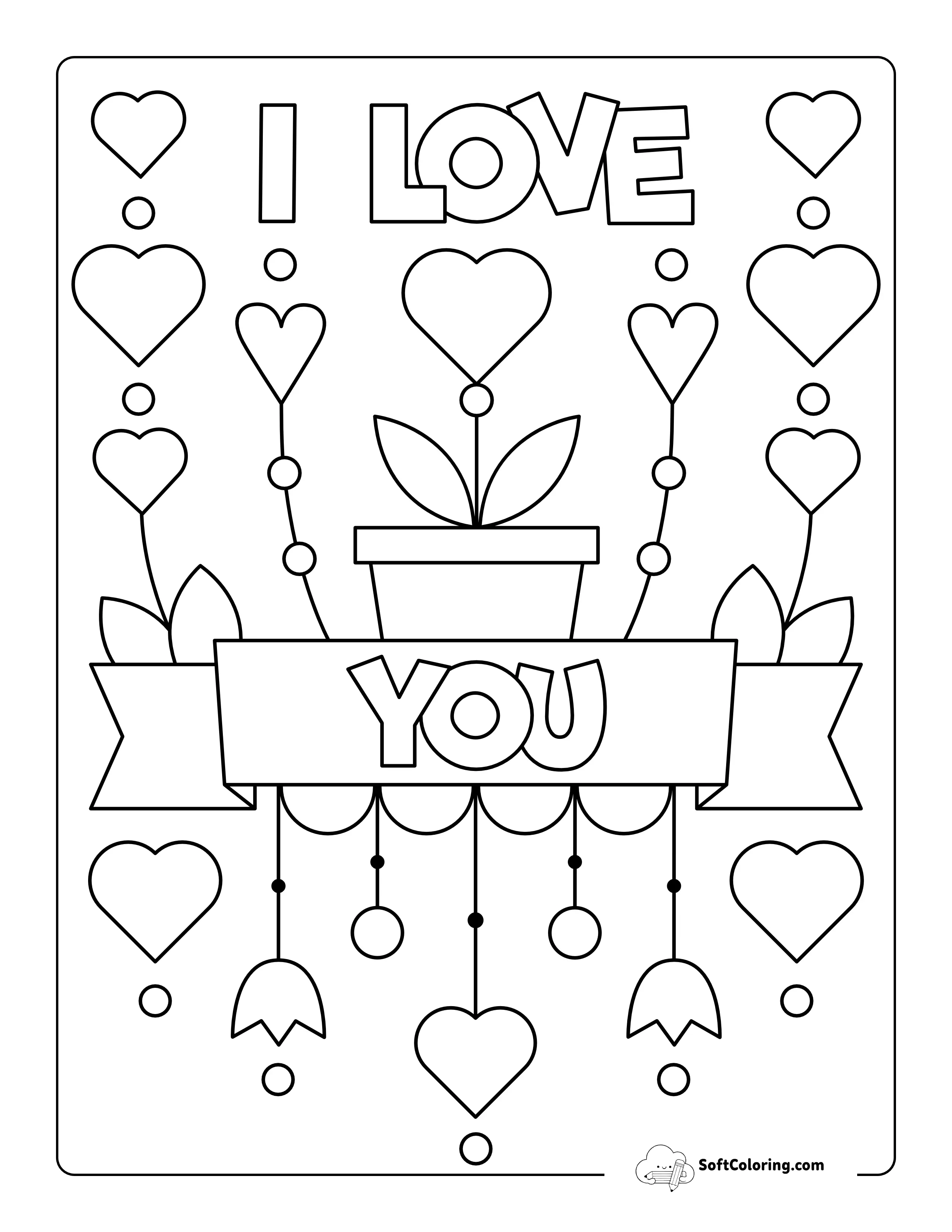"I Love You" Coloring Sheet For Kids