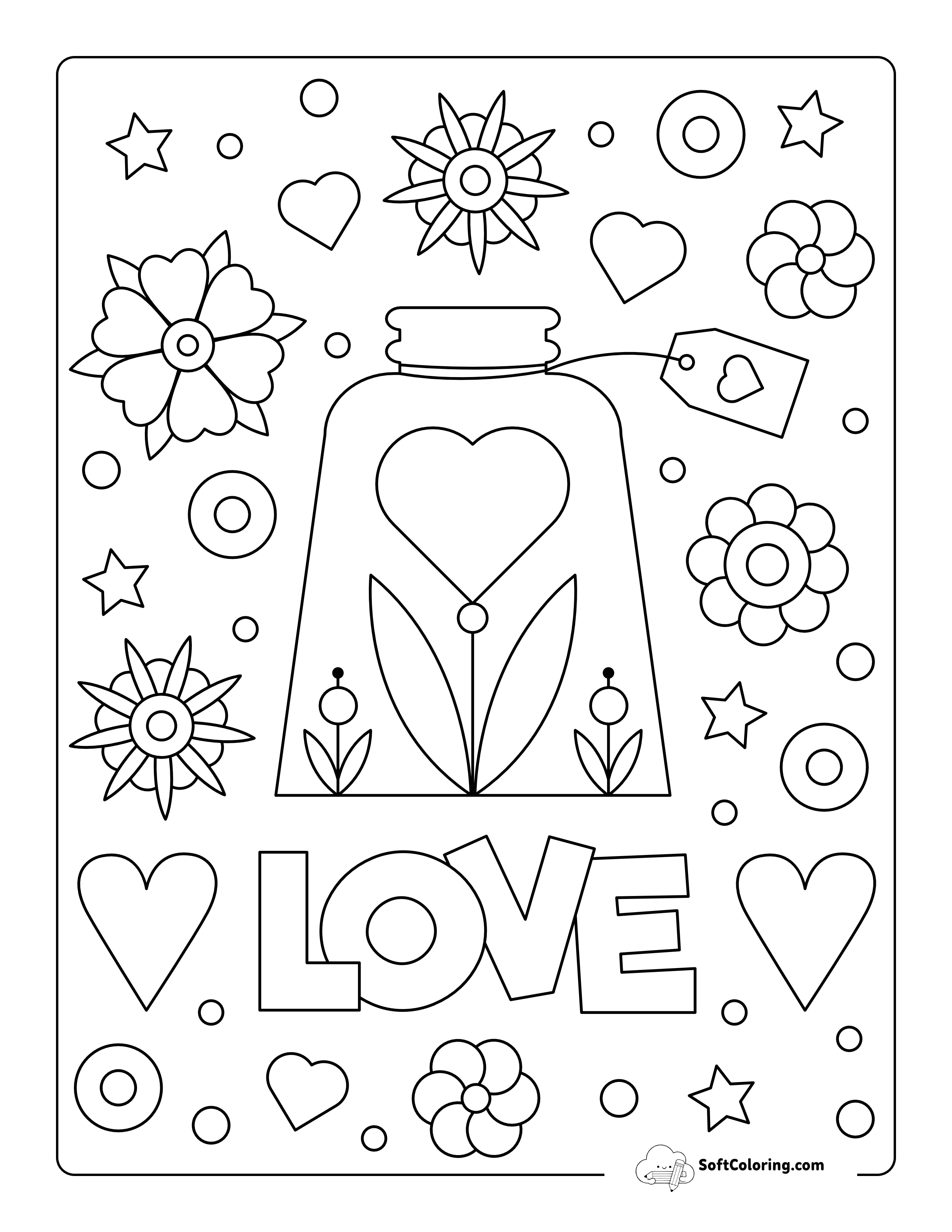 Love Valentine's Day Coloring Sheet