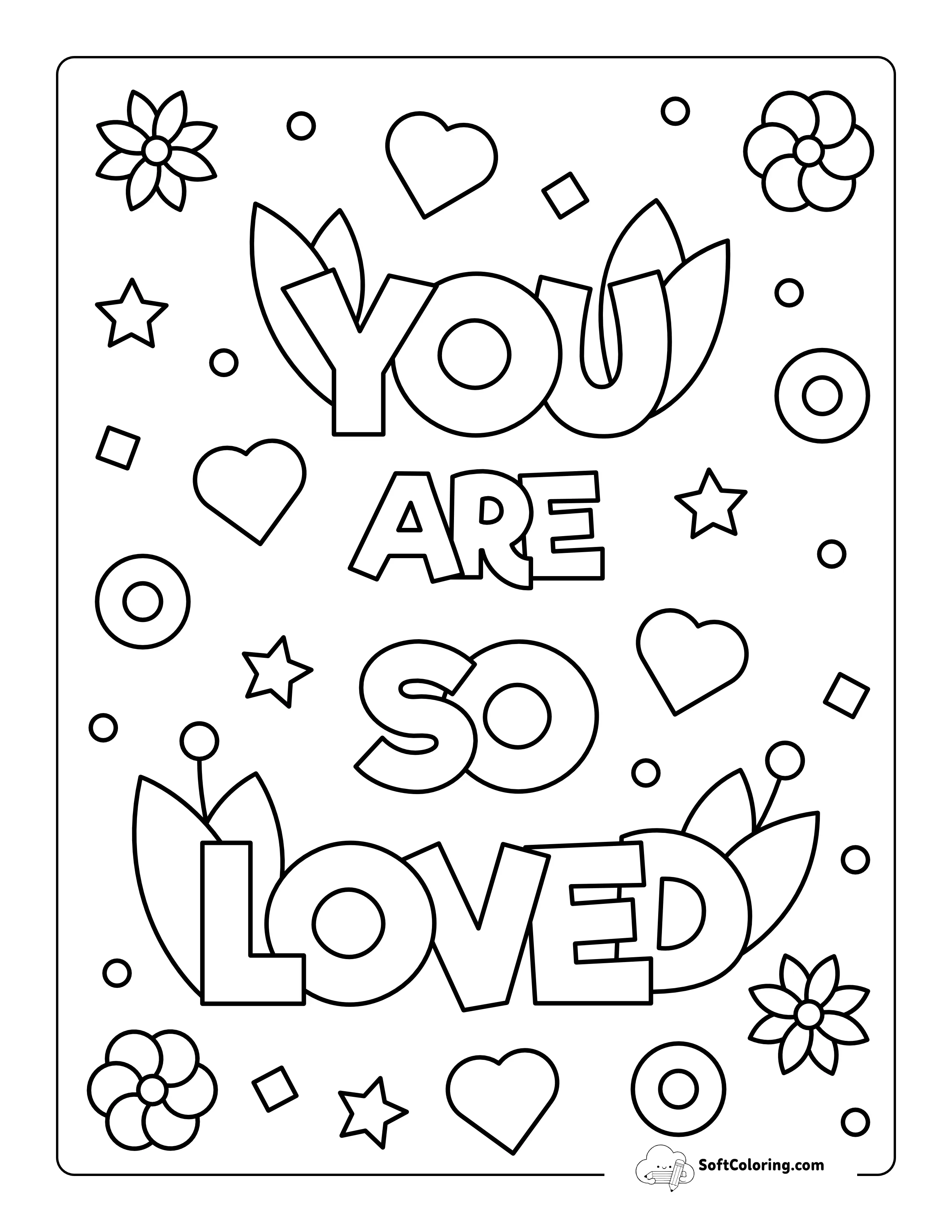"You Are So Loved" Coloring Page