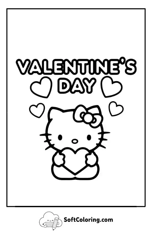 Hello Kitty Valentine’s Day Coloring Page