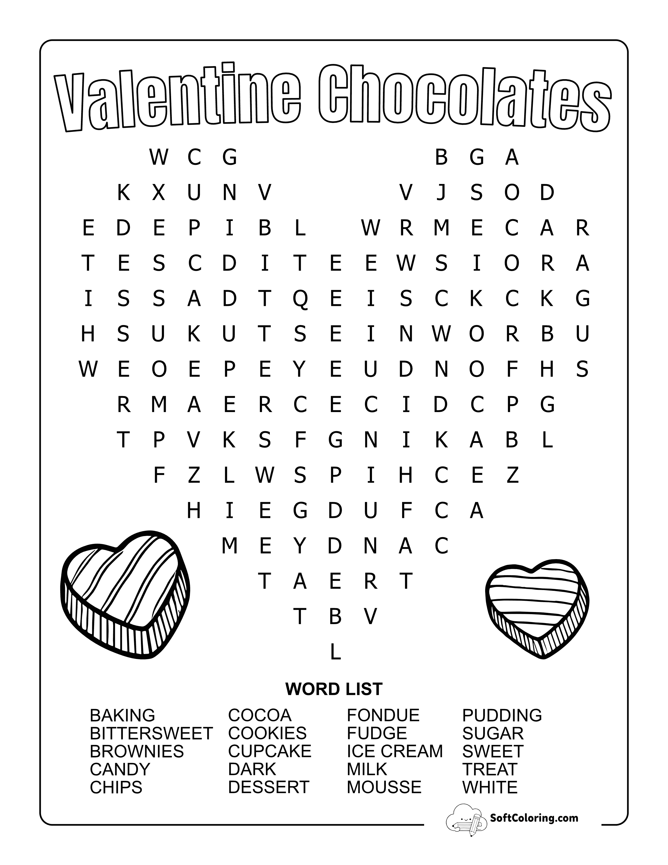 *New* Medium Valentine's Chocolate Word Search