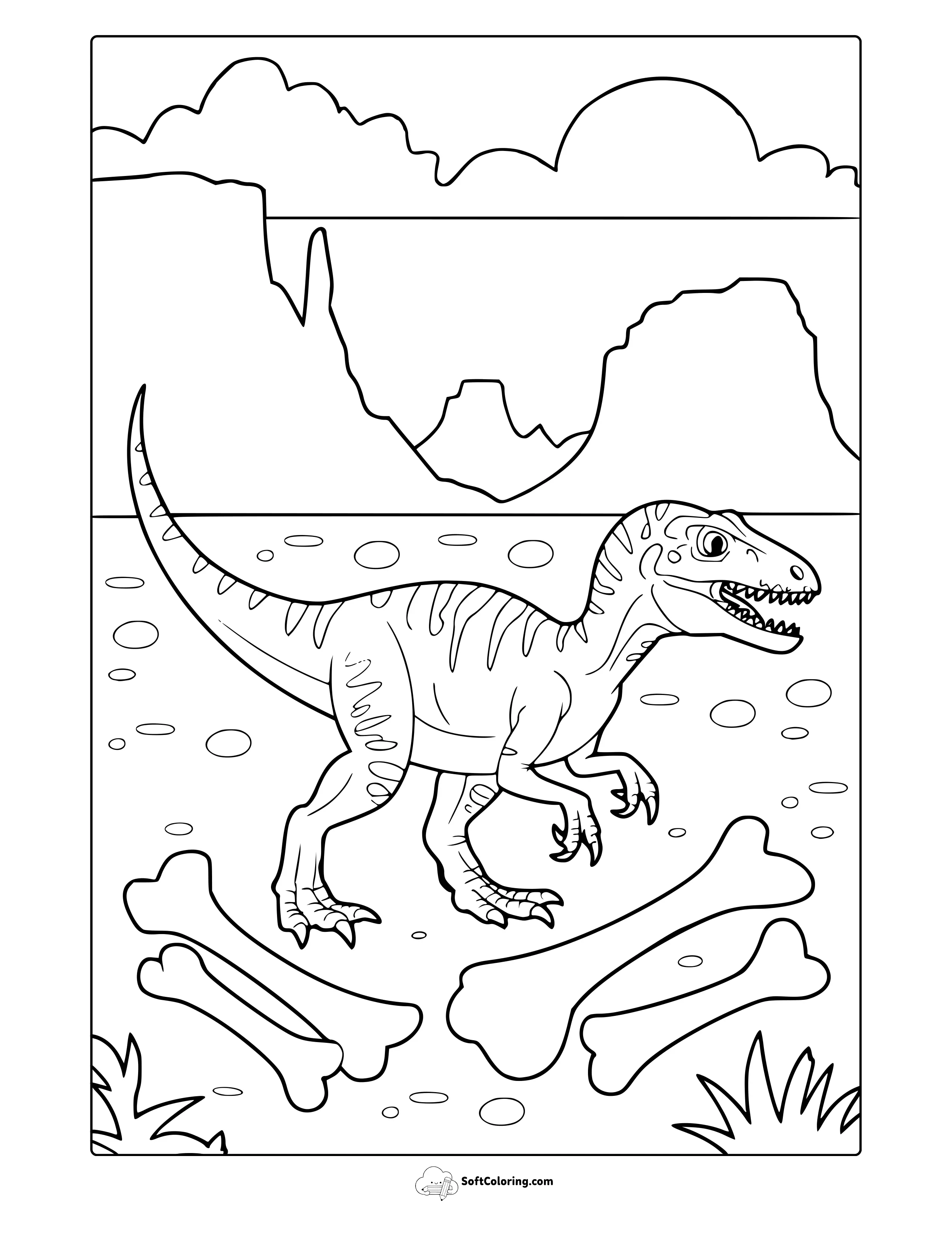 Velociraptor Dinosaur Coloring Page