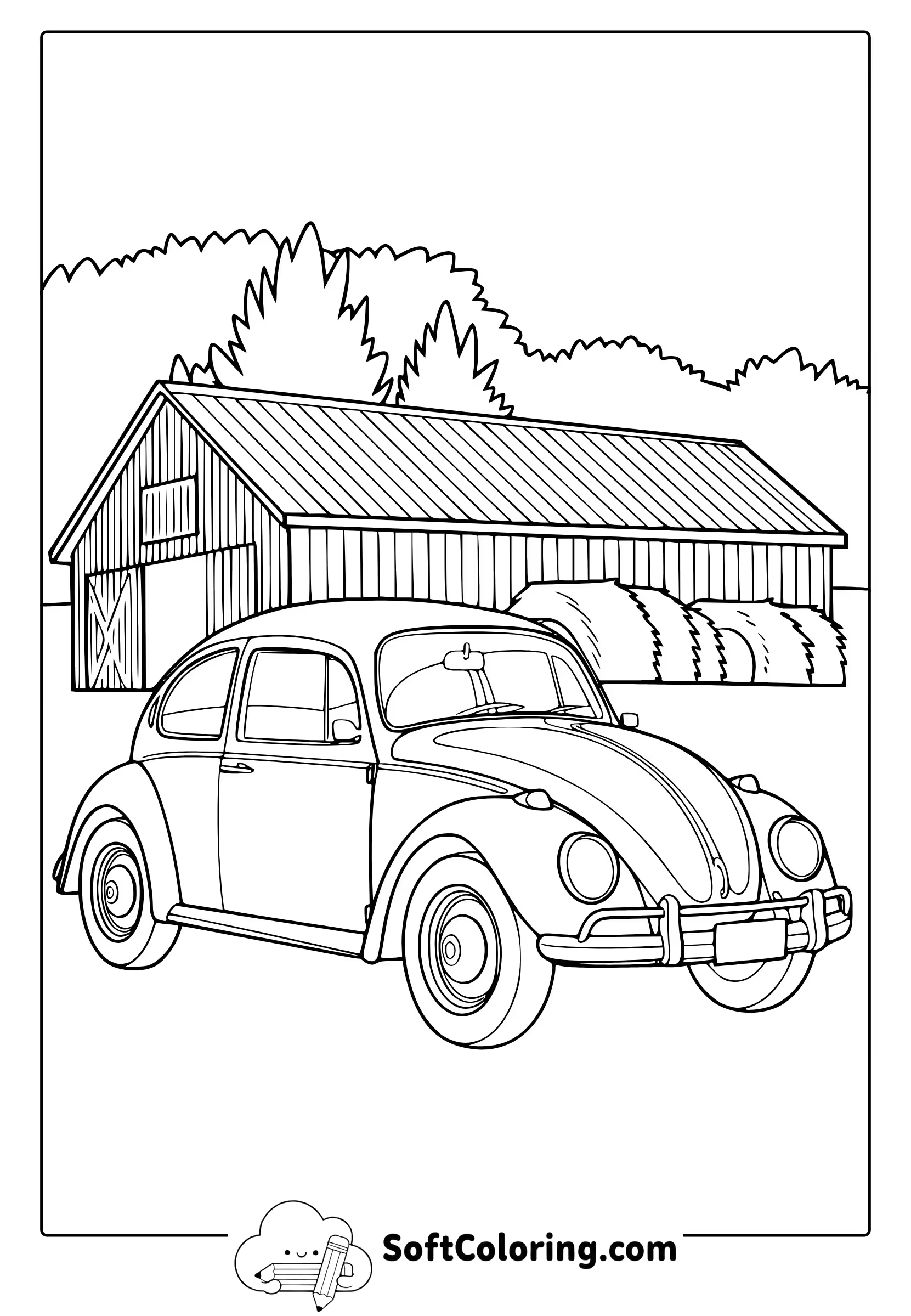 VW Beetle Coloring Page