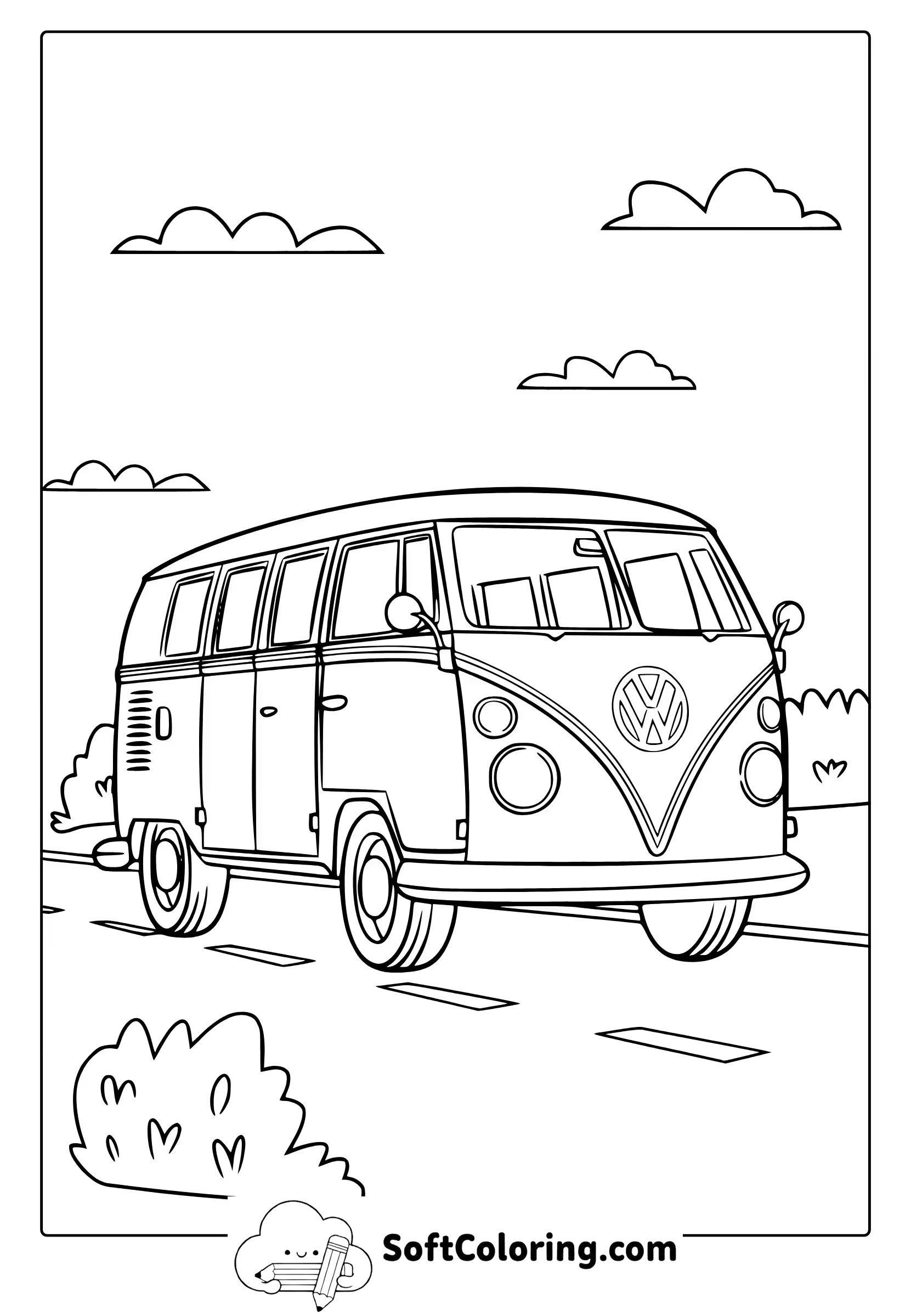 VW Kombi Coloring Page