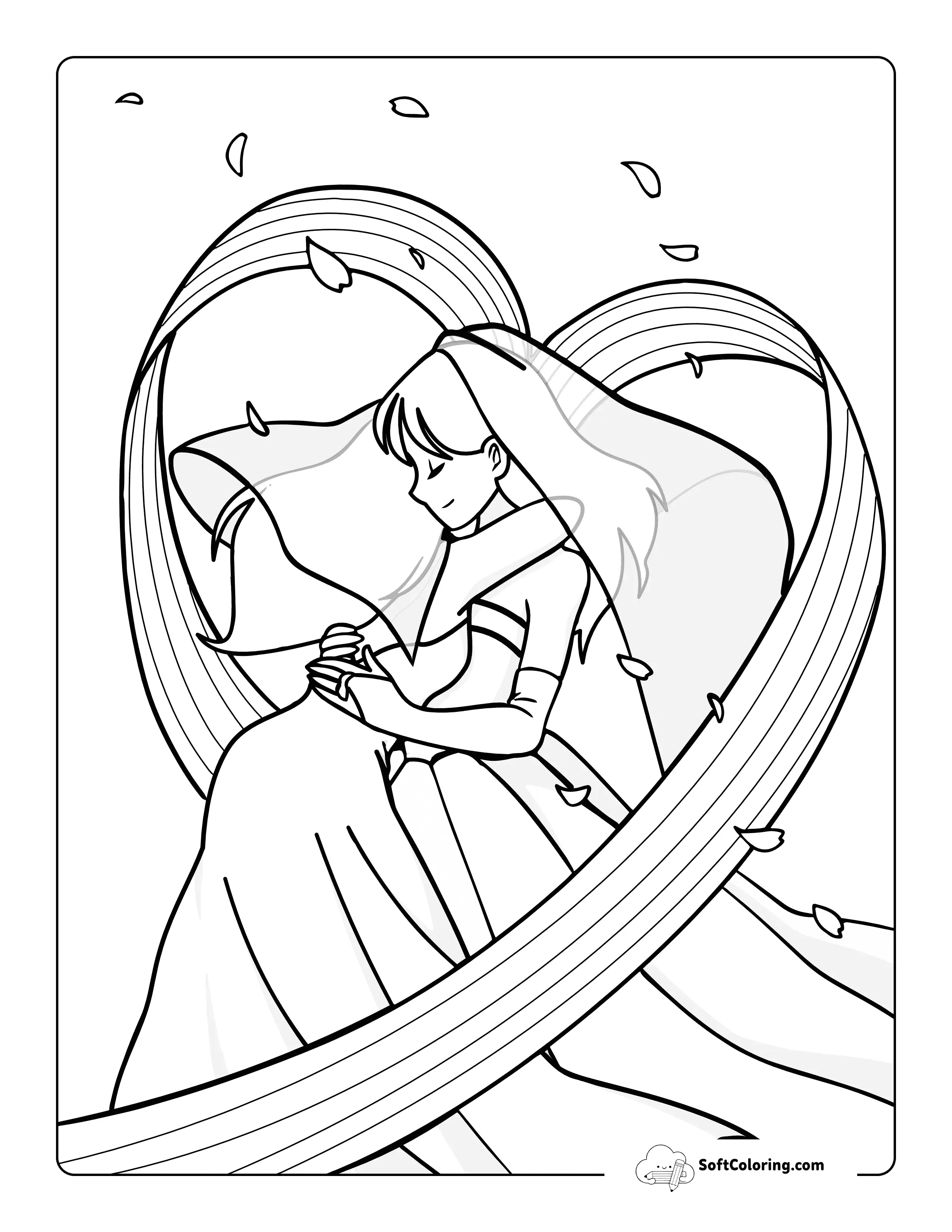 Cute Realistic Lesbian Wedding Couple Dancing Printable