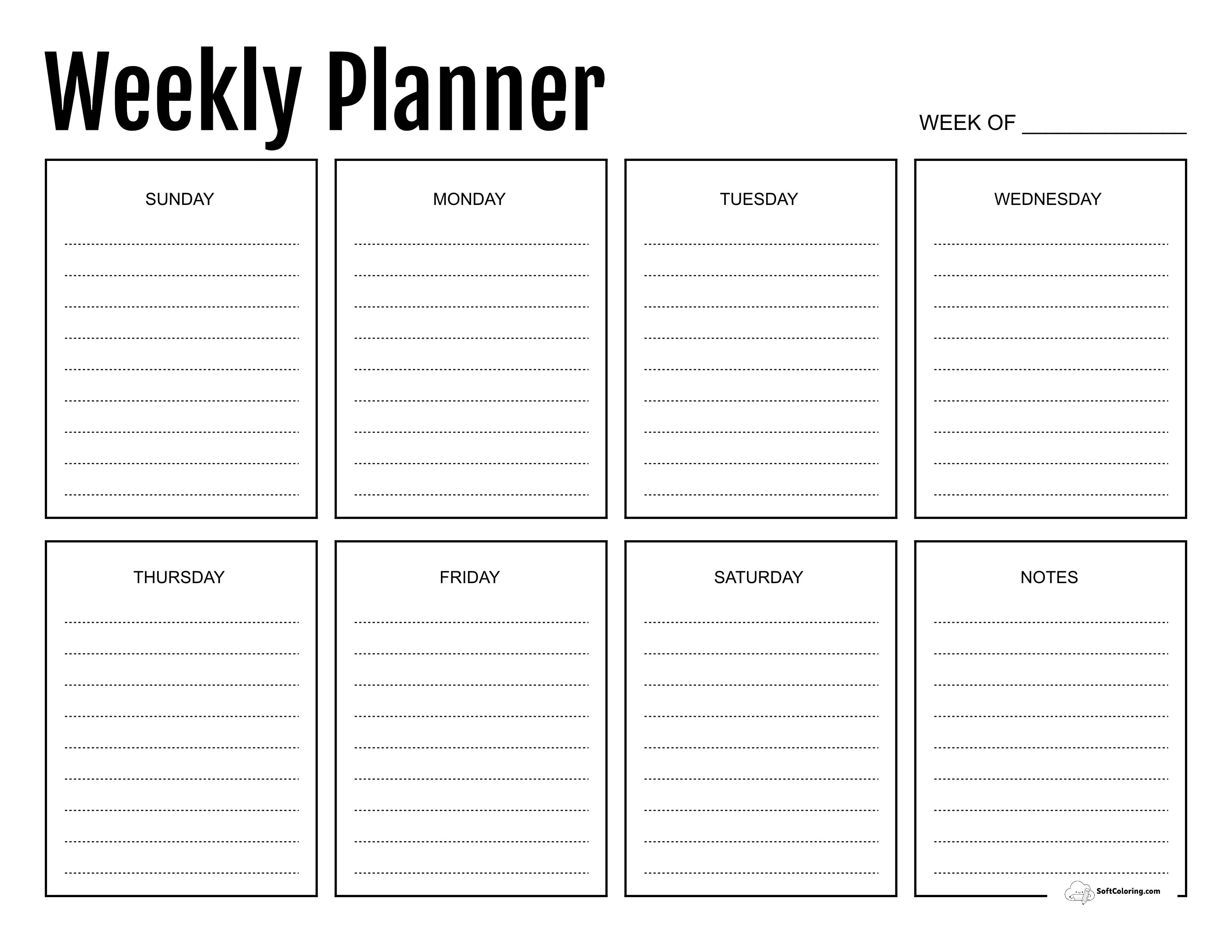 Printable Weekly Calendar