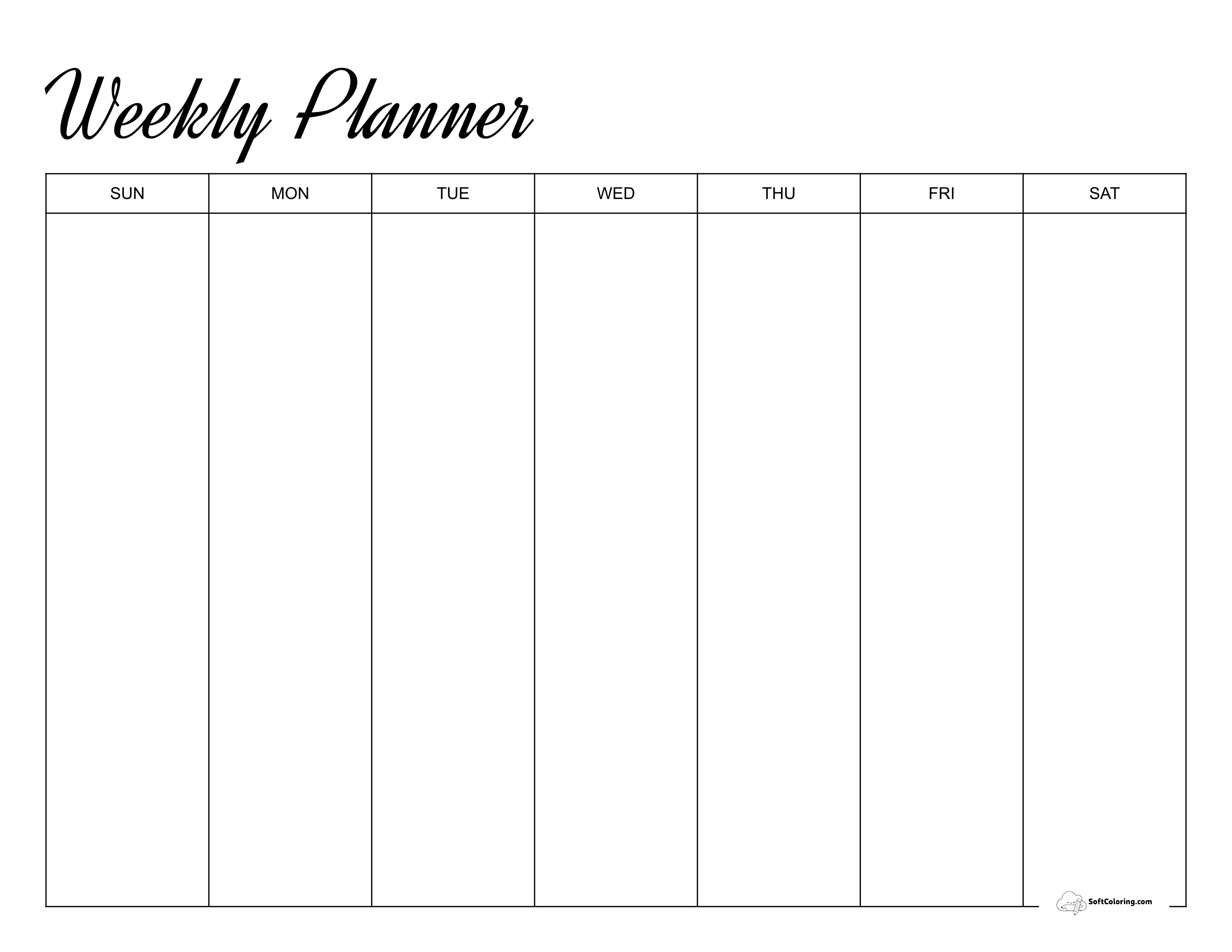 One Week Calendar To Print
