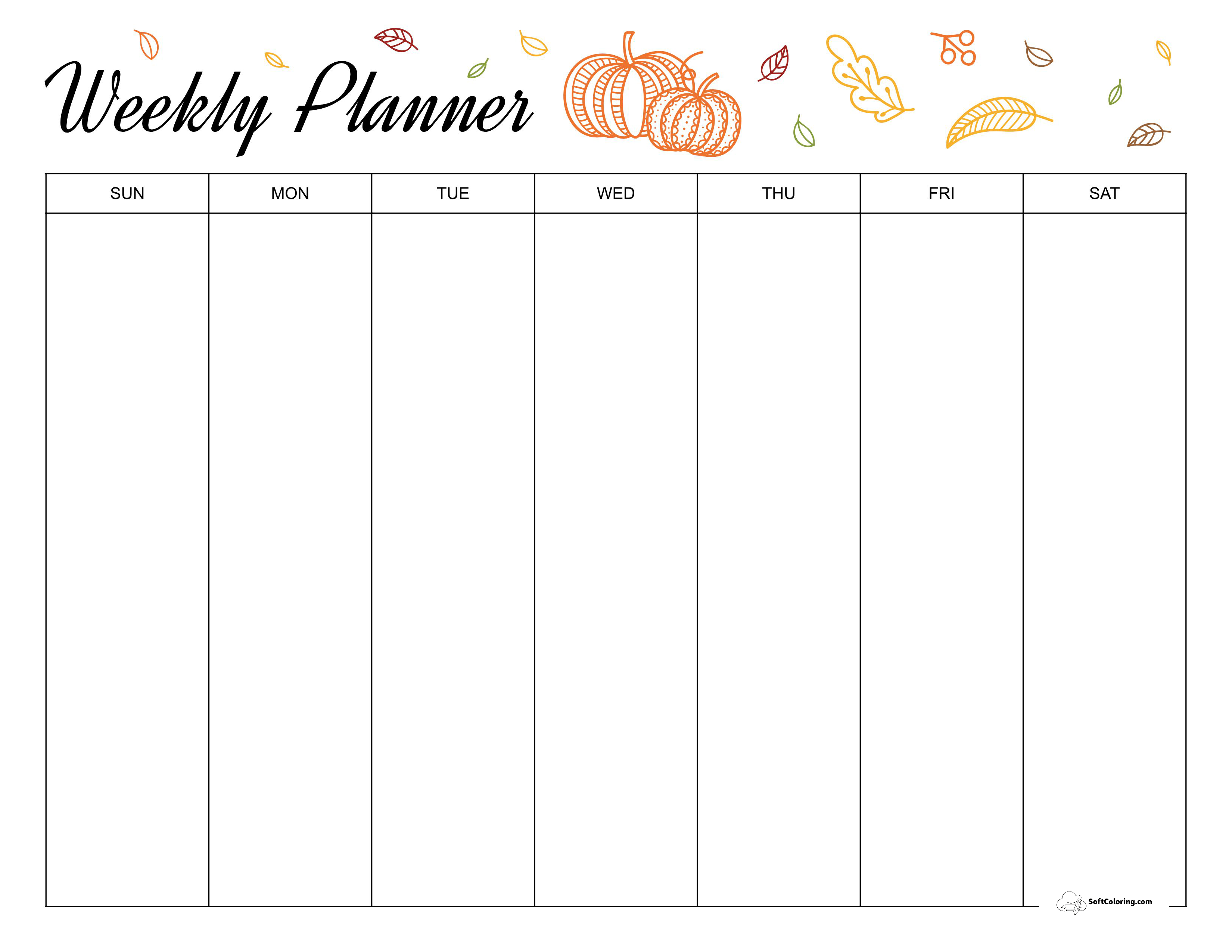 Fall Harvest Weekly Planner
