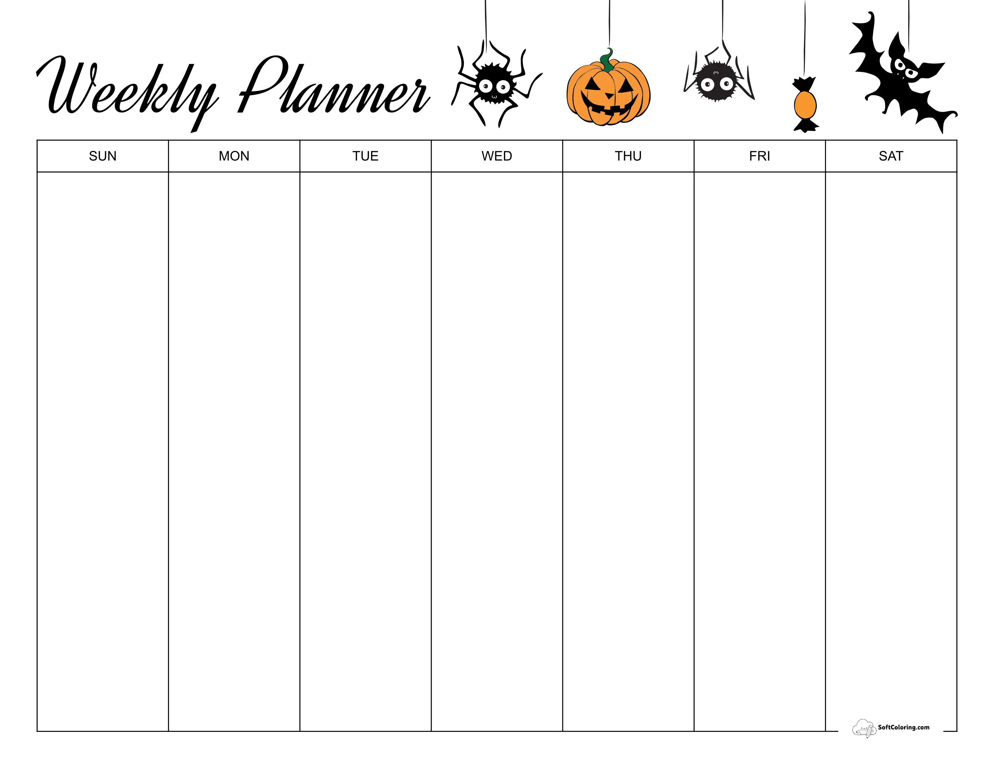 Halloween Week Planning Template To Print