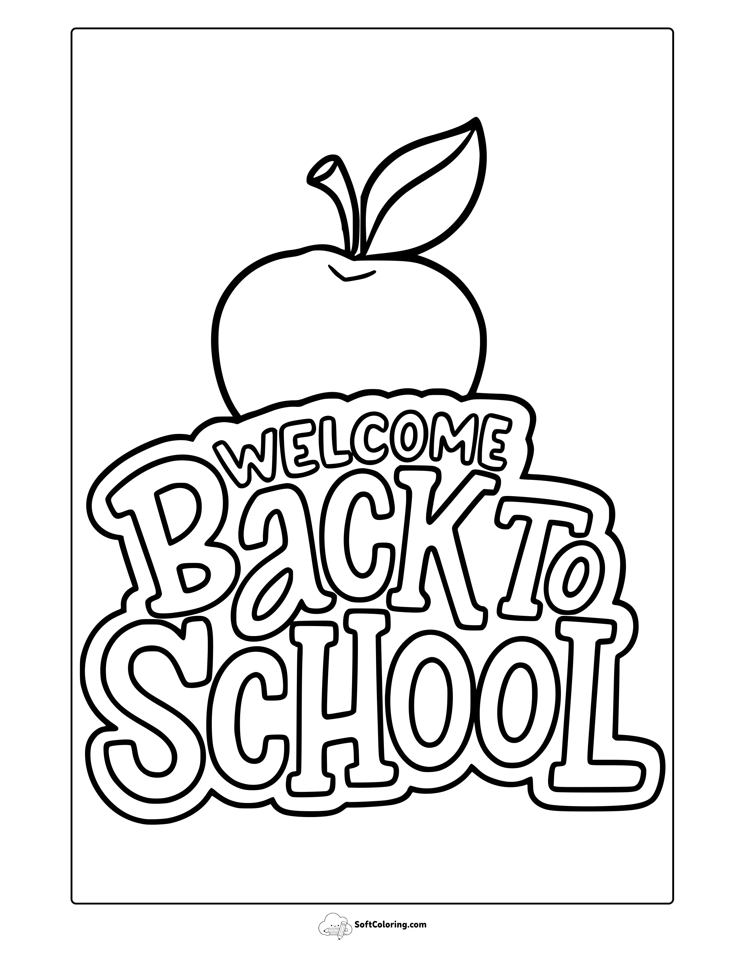 Welcome Back To School Coloring Page