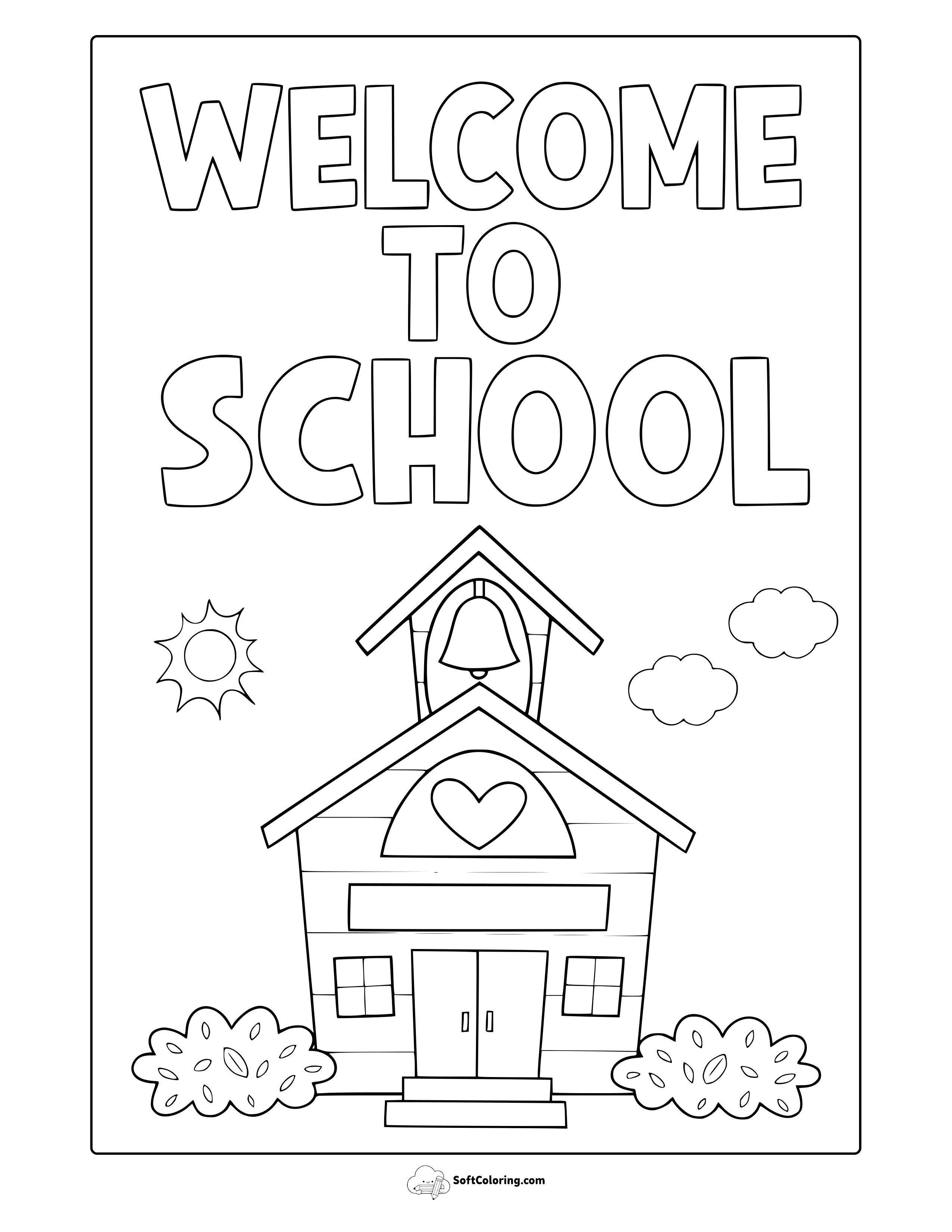 Welcome To School Coloring Page