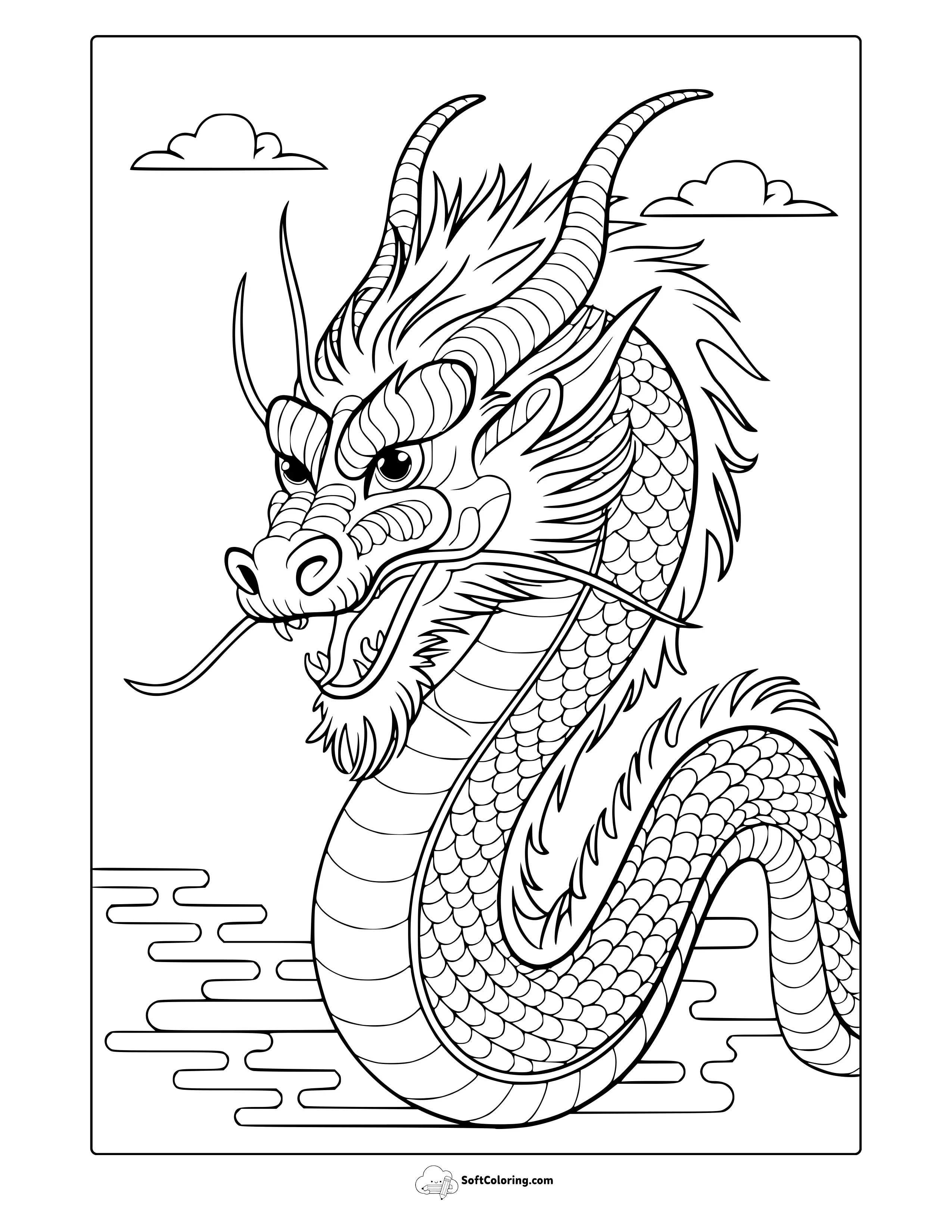 Wild Dragon Coloring Page