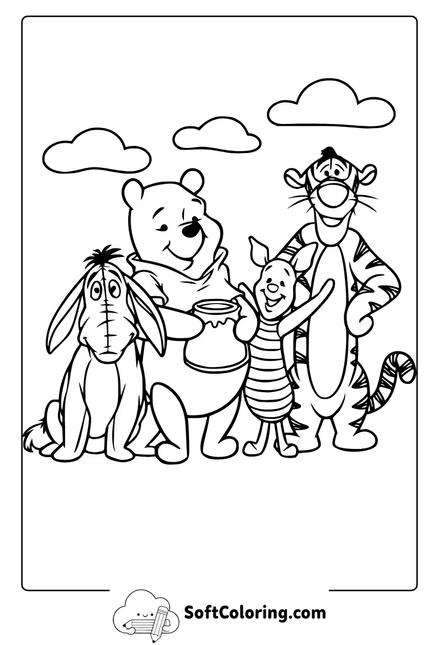 winnie the pooh and friends coloring pages