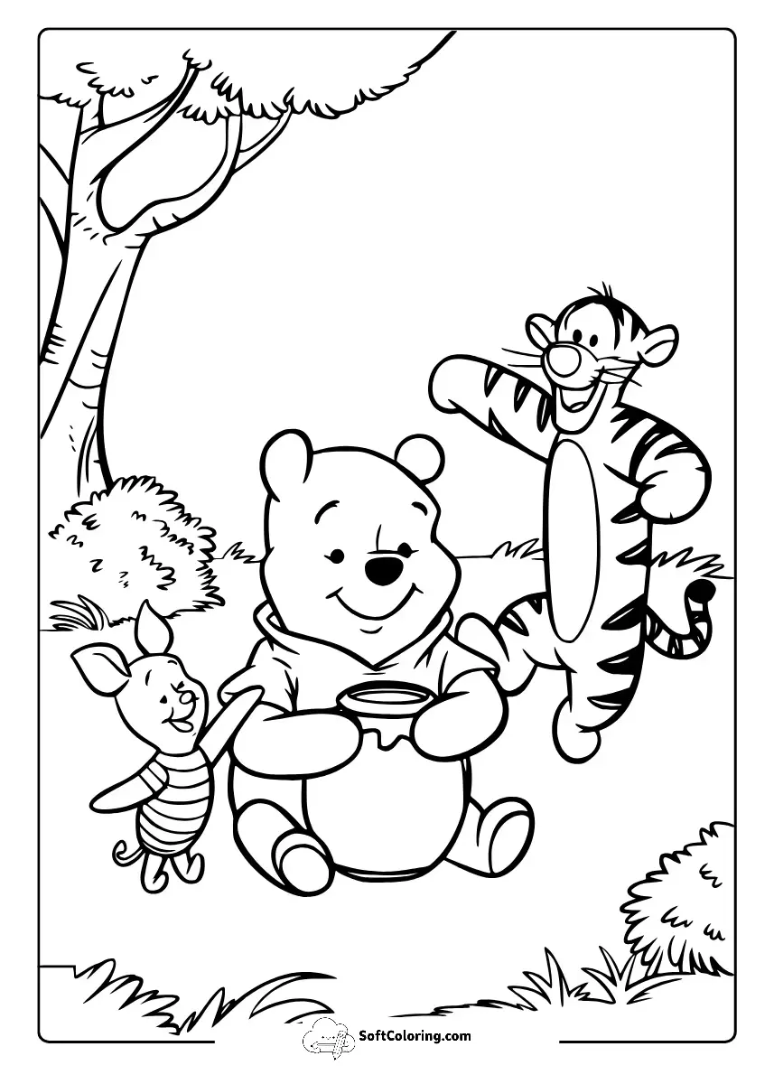 Winnie The Pooh Characters Coloring Pages