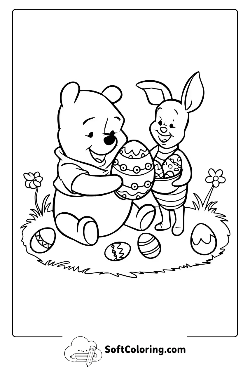 winnie the pooh easter coloring pages