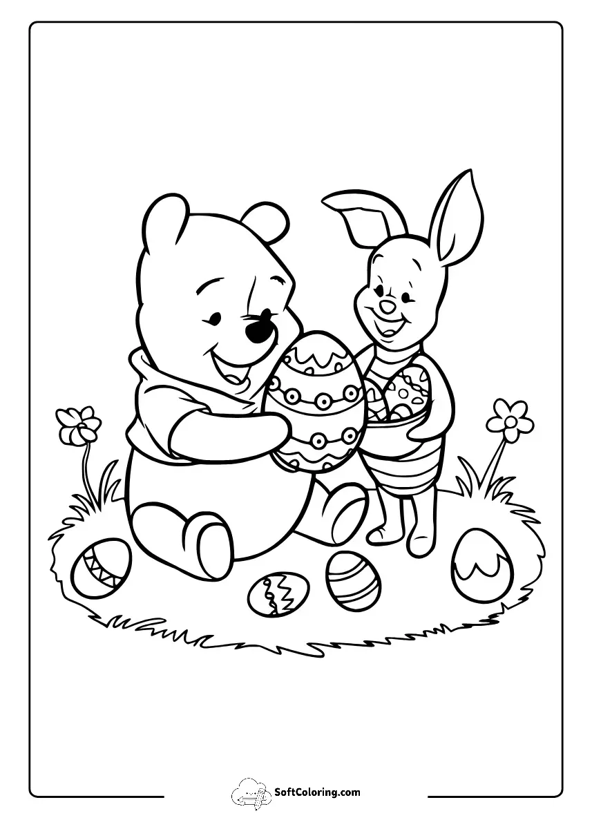 Winnie The Pooh Easter Coloring Pages
