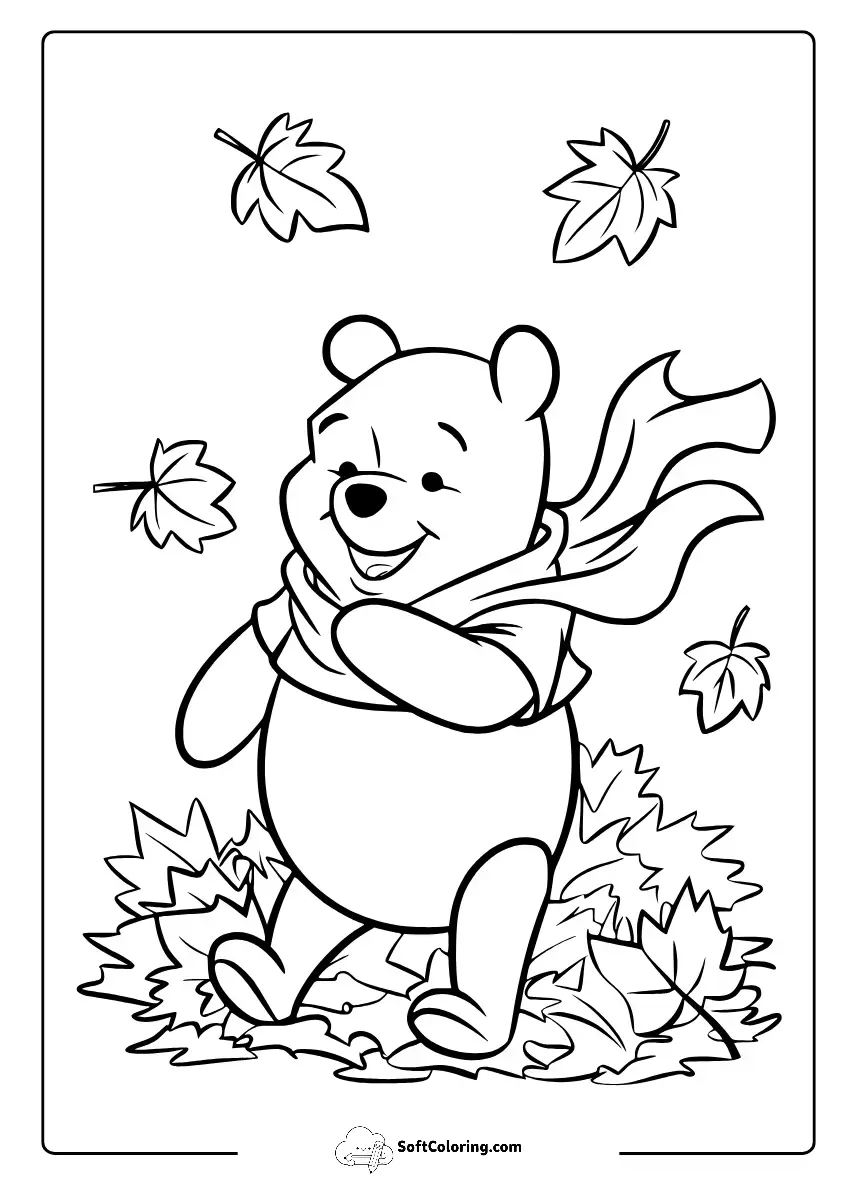 Winnie The Pooh Fall Coloring Pages