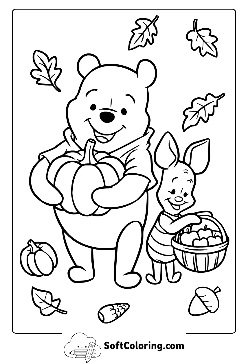 winnie the pooh thanksgiving coloring pages