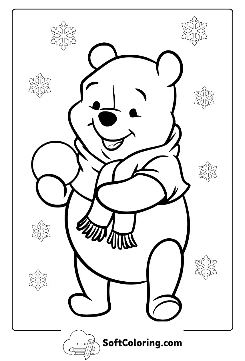 winnie the pooh winter coloring pages