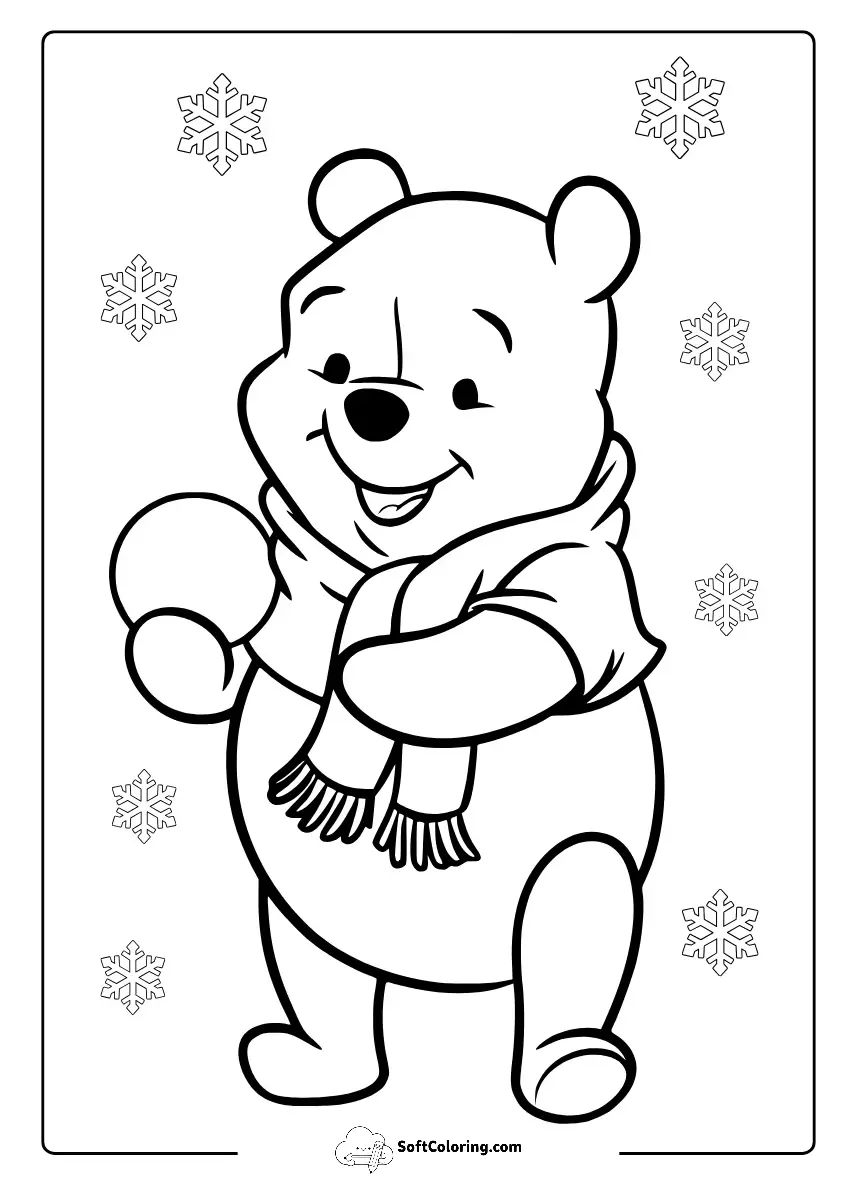 Winnie The Pooh Winter Coloring Pages