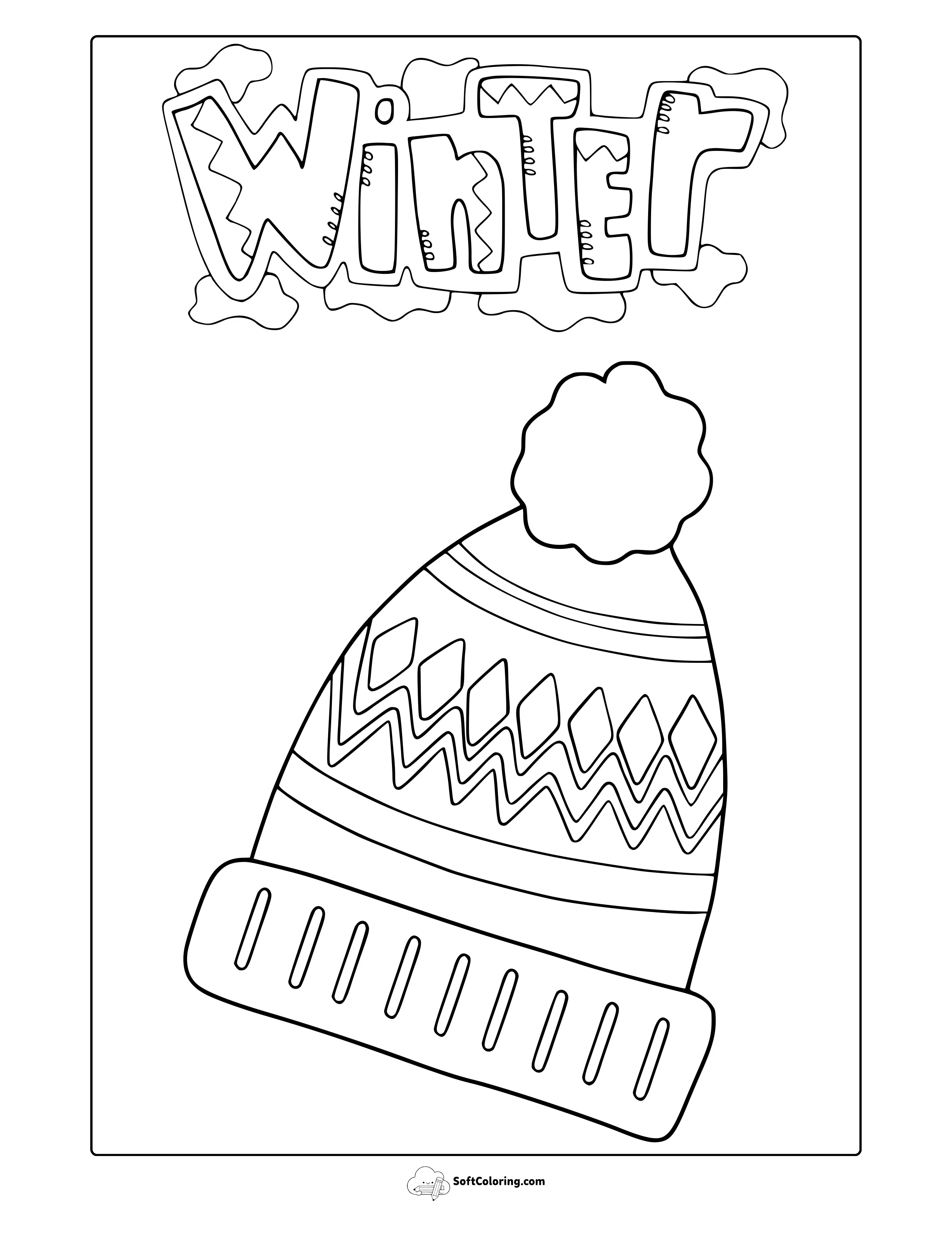 Winter Beanie Coloring Page