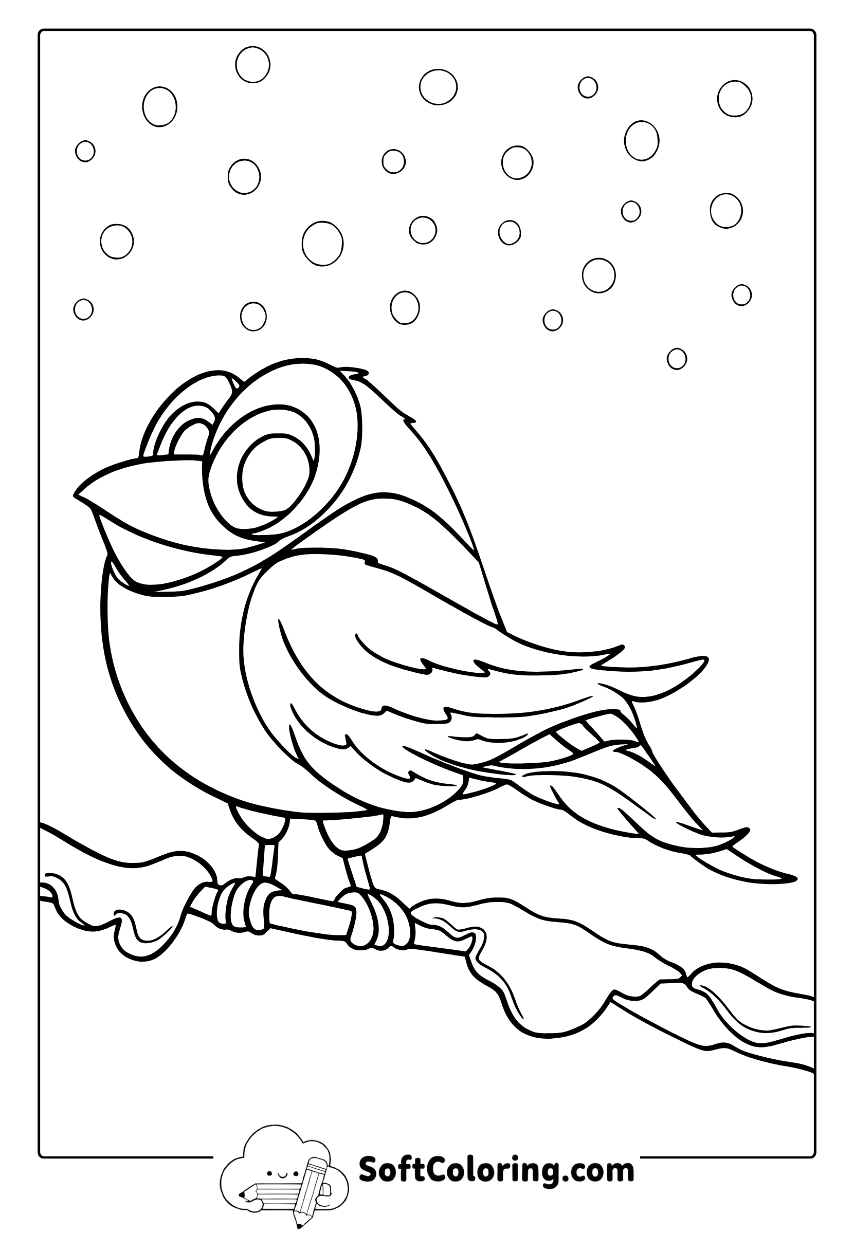 winter bird coloring page