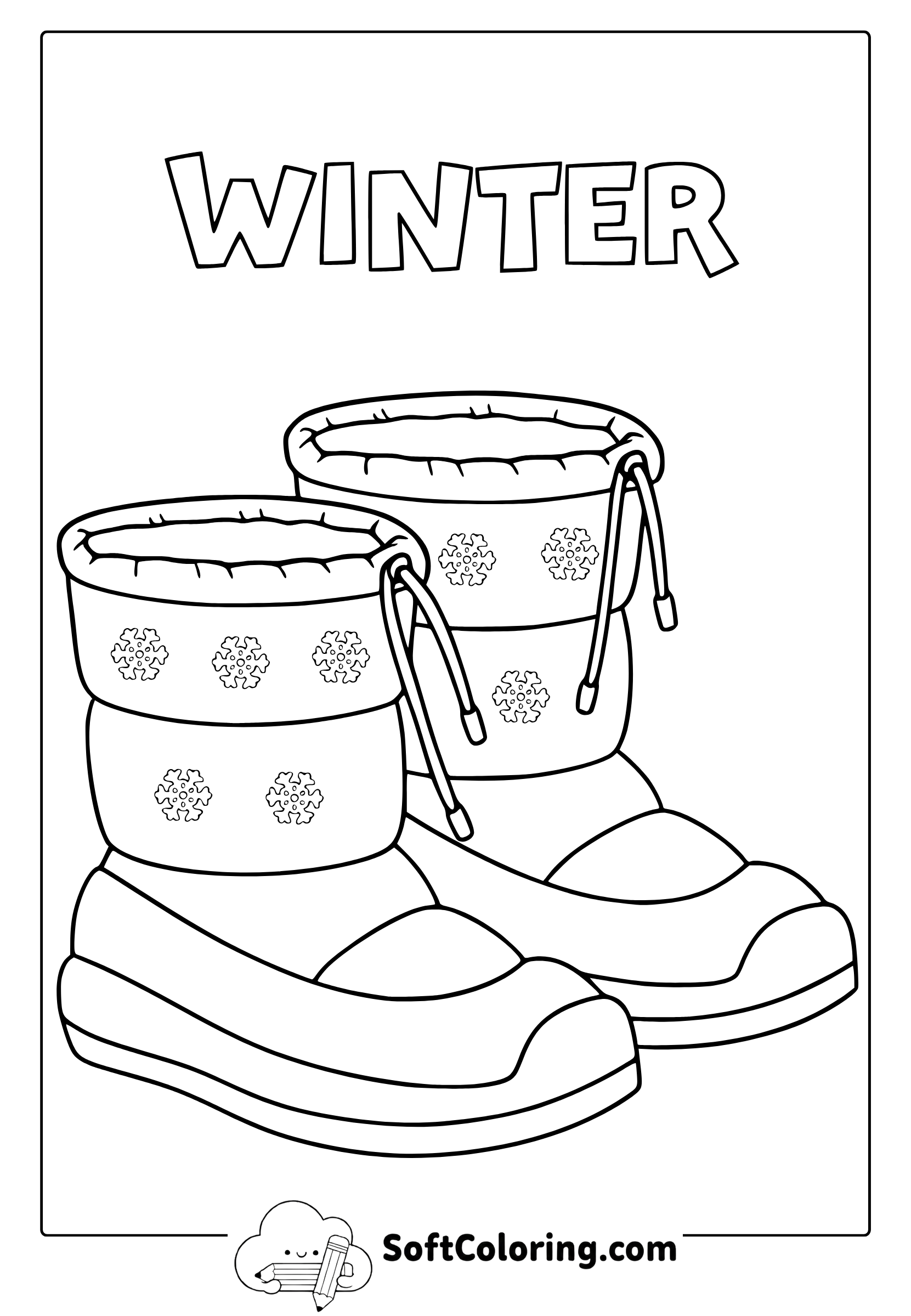 winter boots coloring page