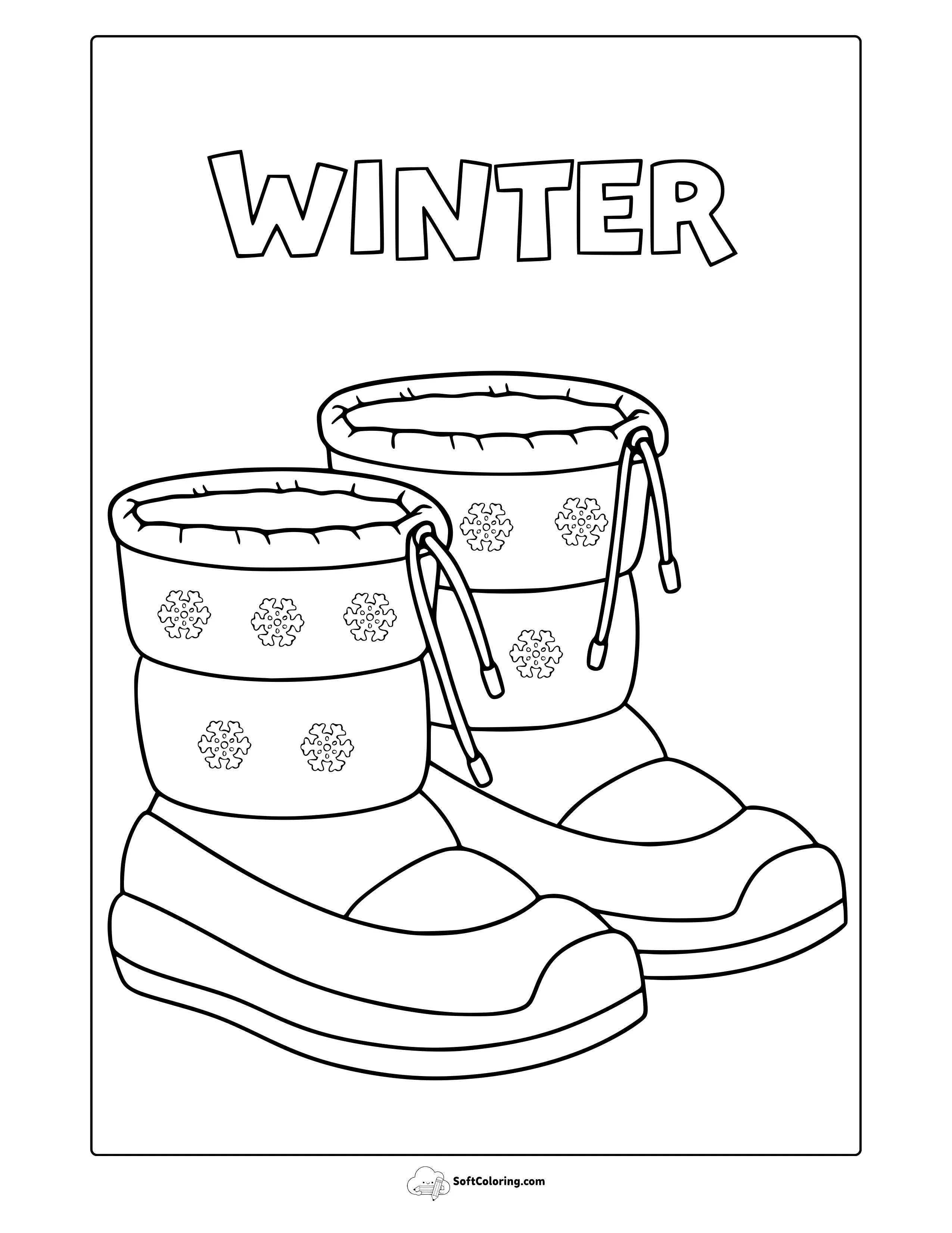 Winter Boots Coloring Page