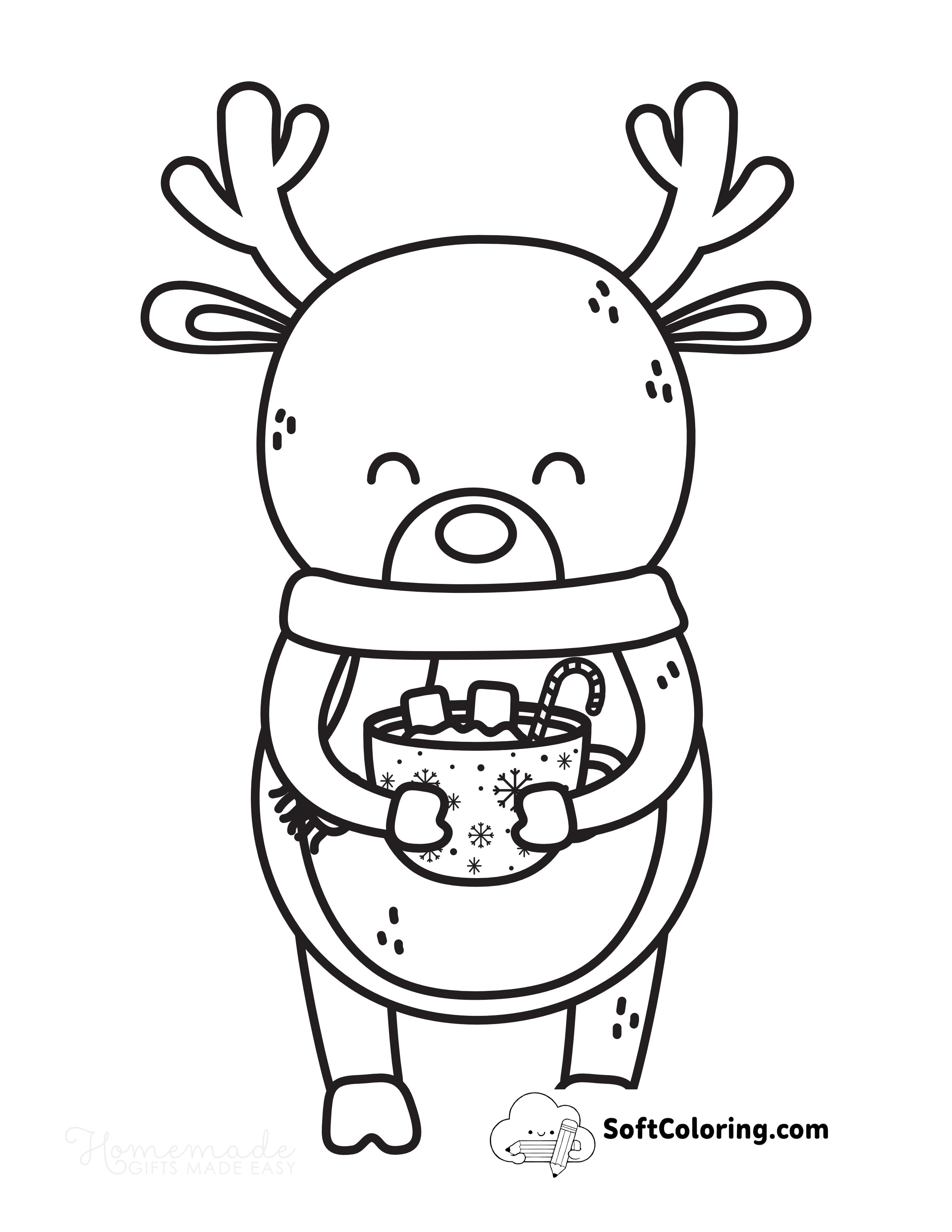 Reindeer Coloring Page for Kids