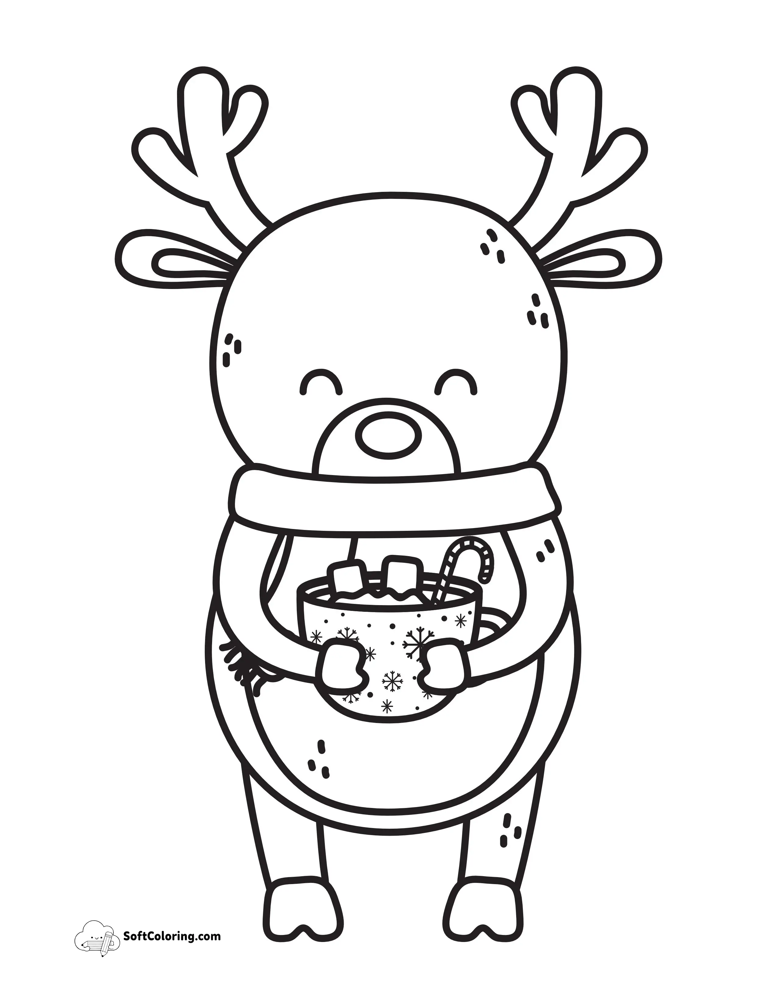 Reindeer Coloring Page For Kids