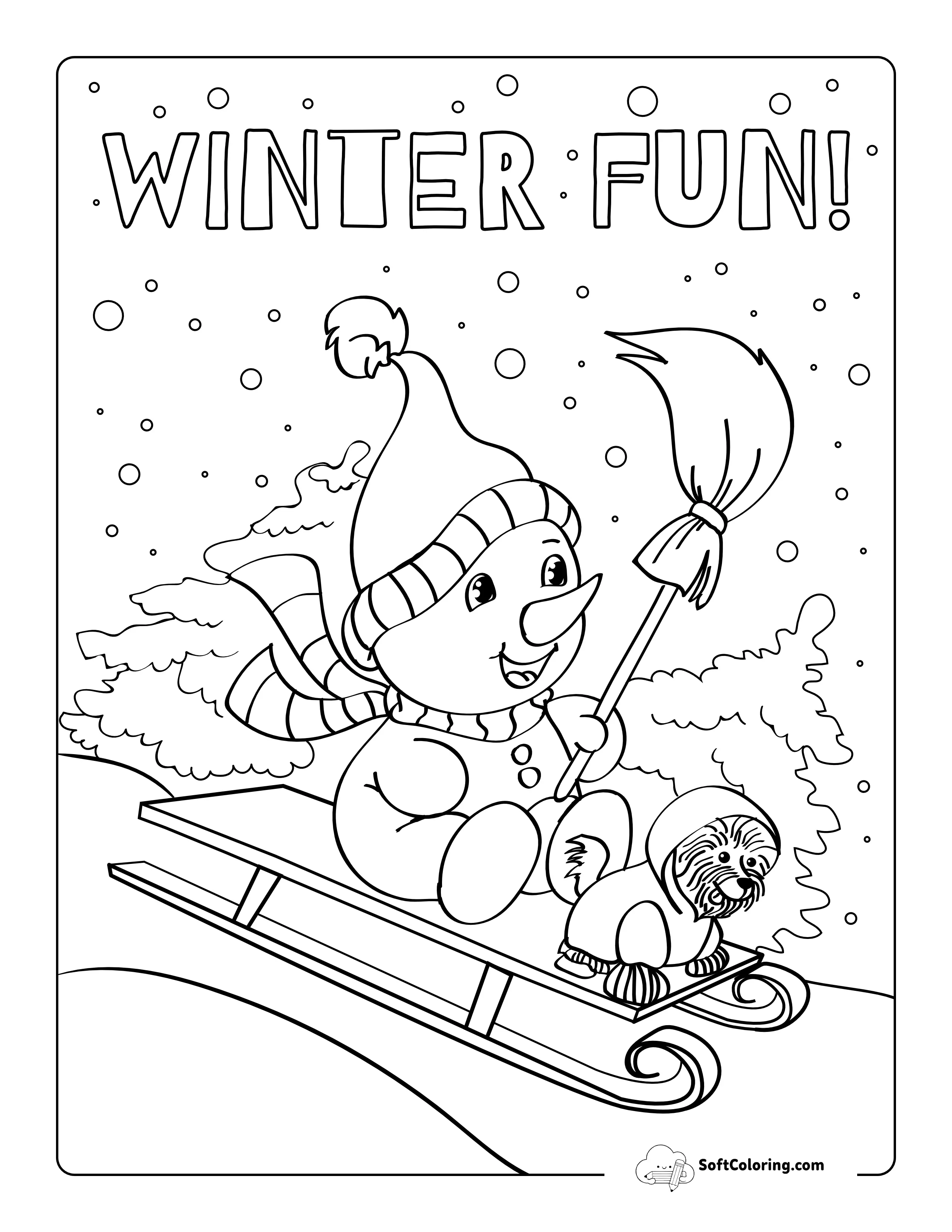 Snowman Coloring Sheet For Kids