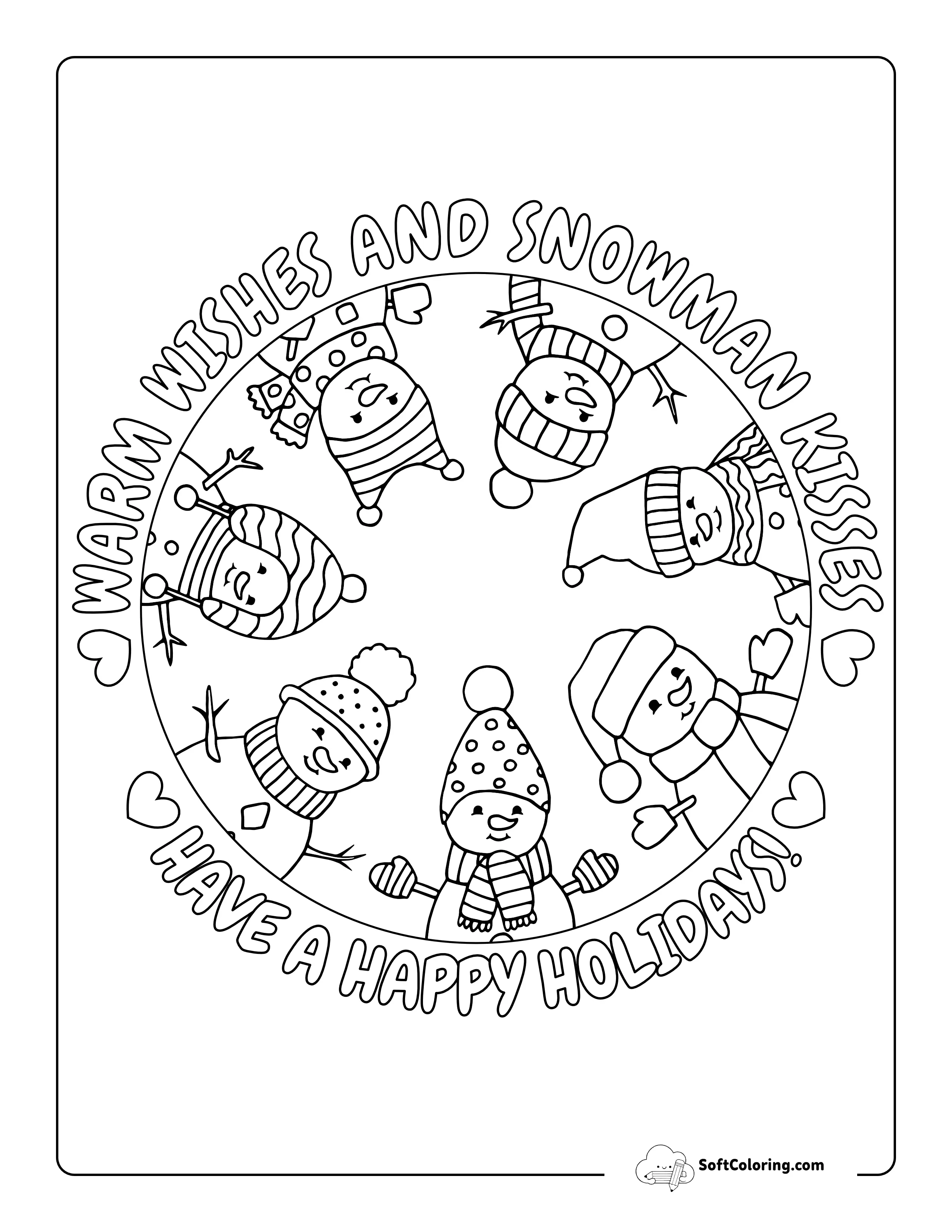Cute Snowmen Printable To Color
