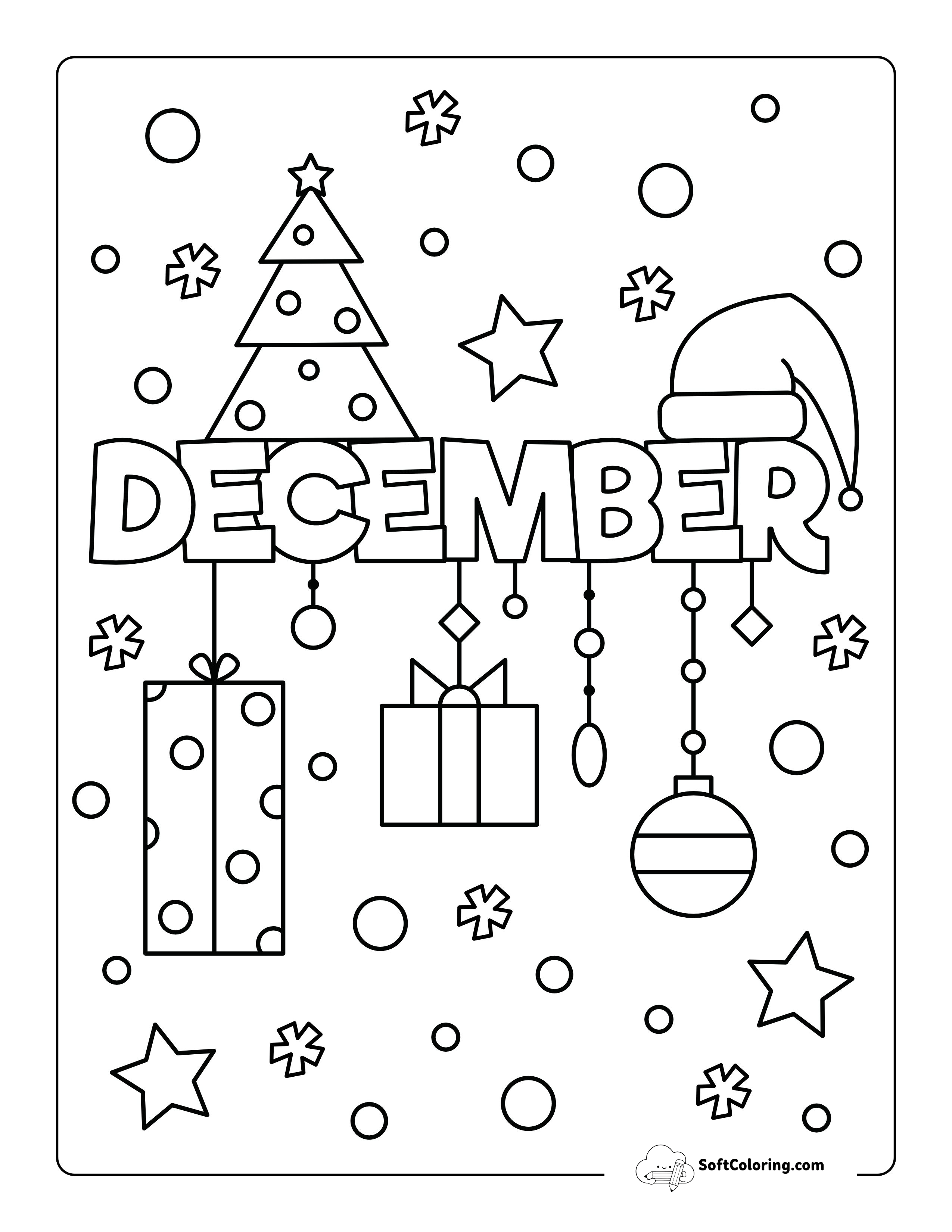 December Winter Coloring Page