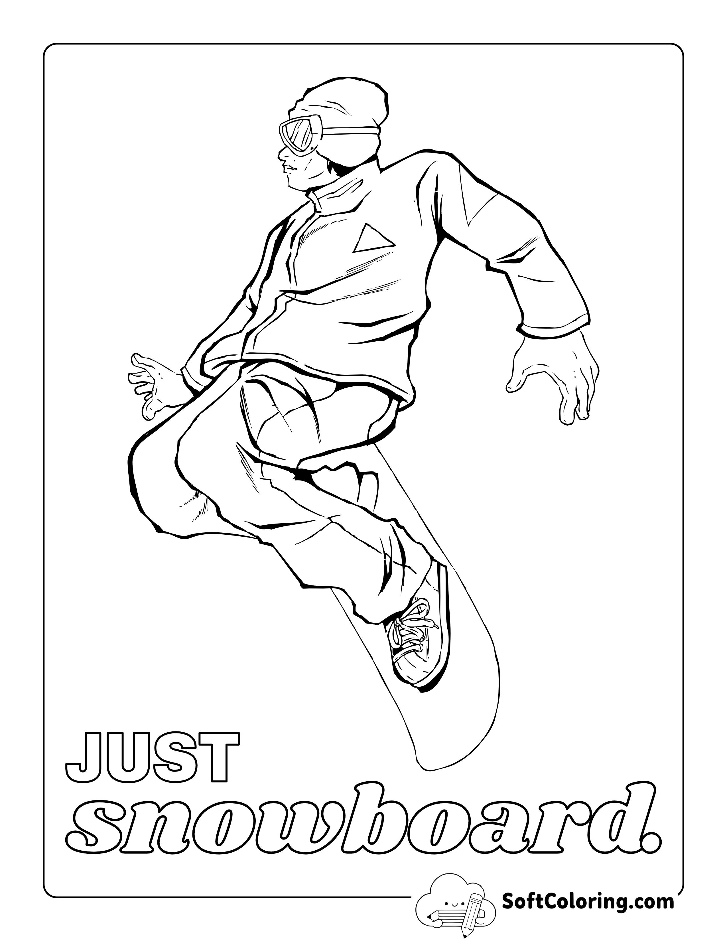 Cool Snowboarding Coloring Sheet