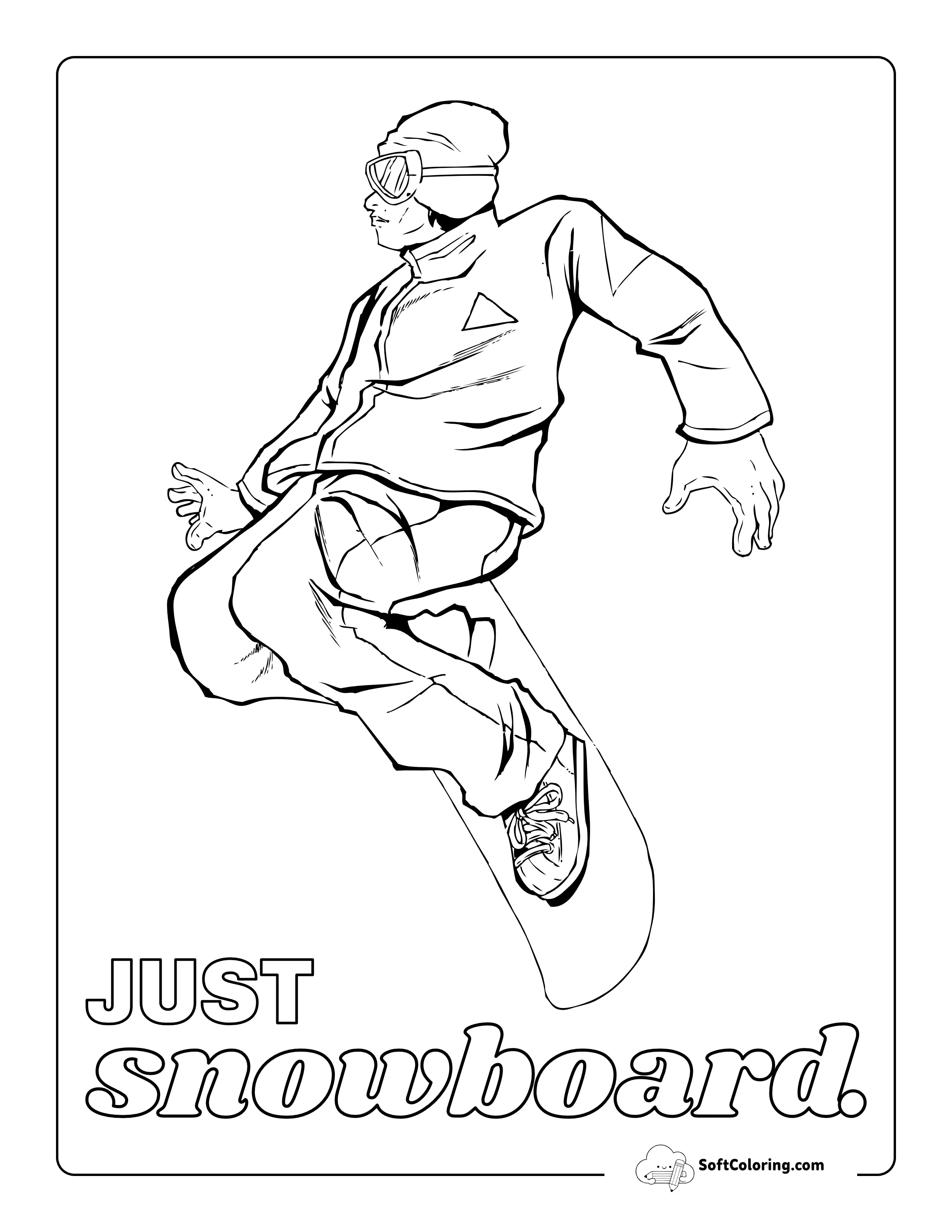 Cool Snowboarding Coloring Sheet