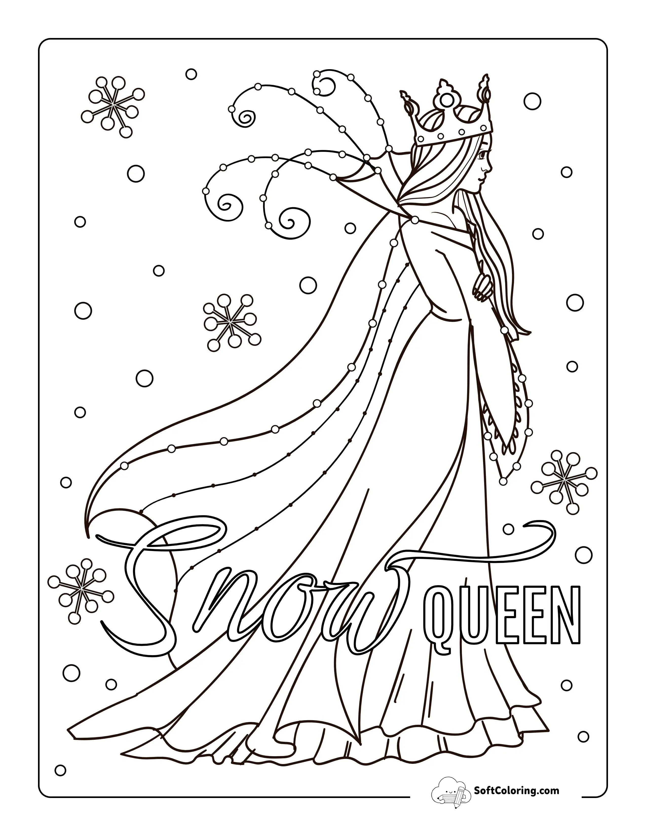 Snow Queen Coloring Page For Kids