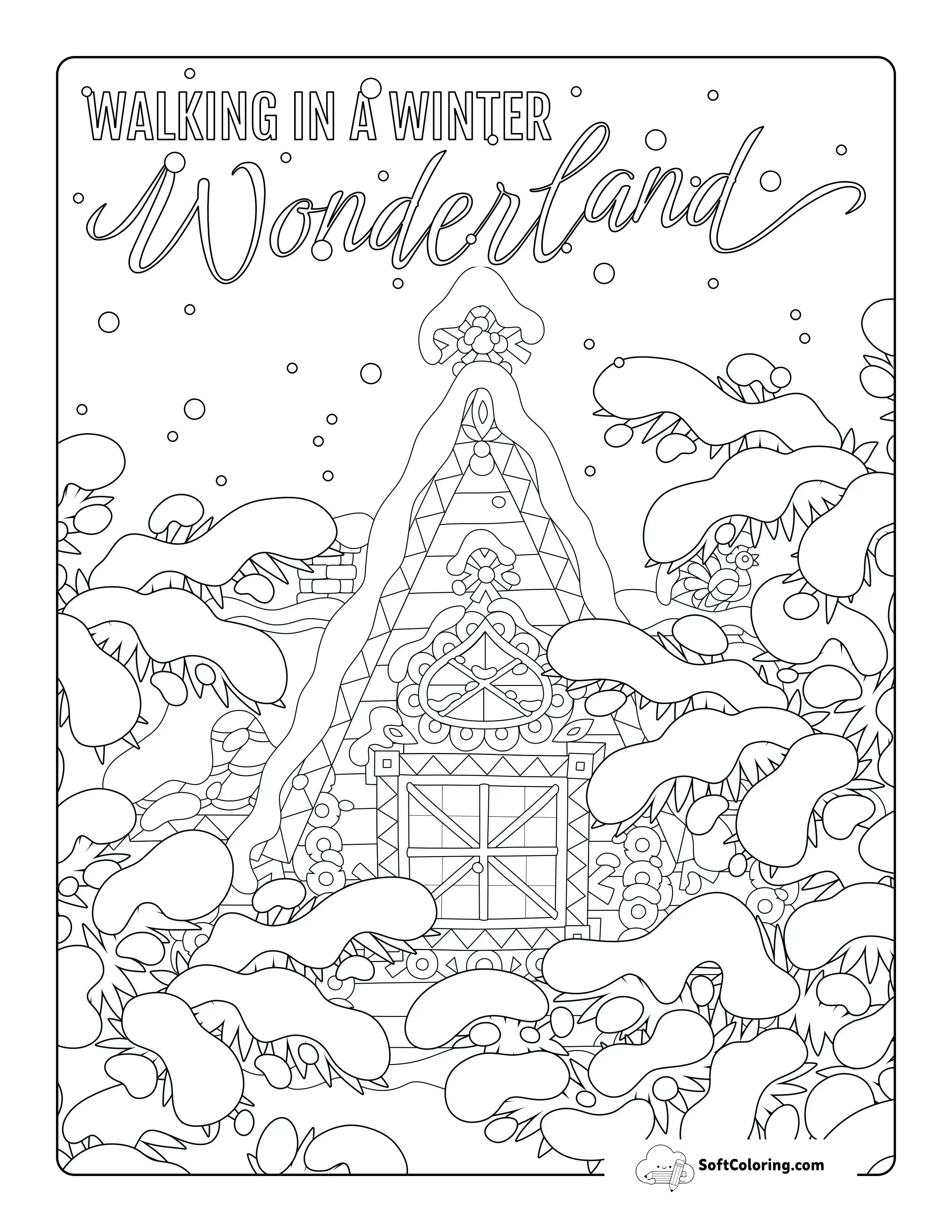 "Winter Wonderland" Coloring Page For Adults