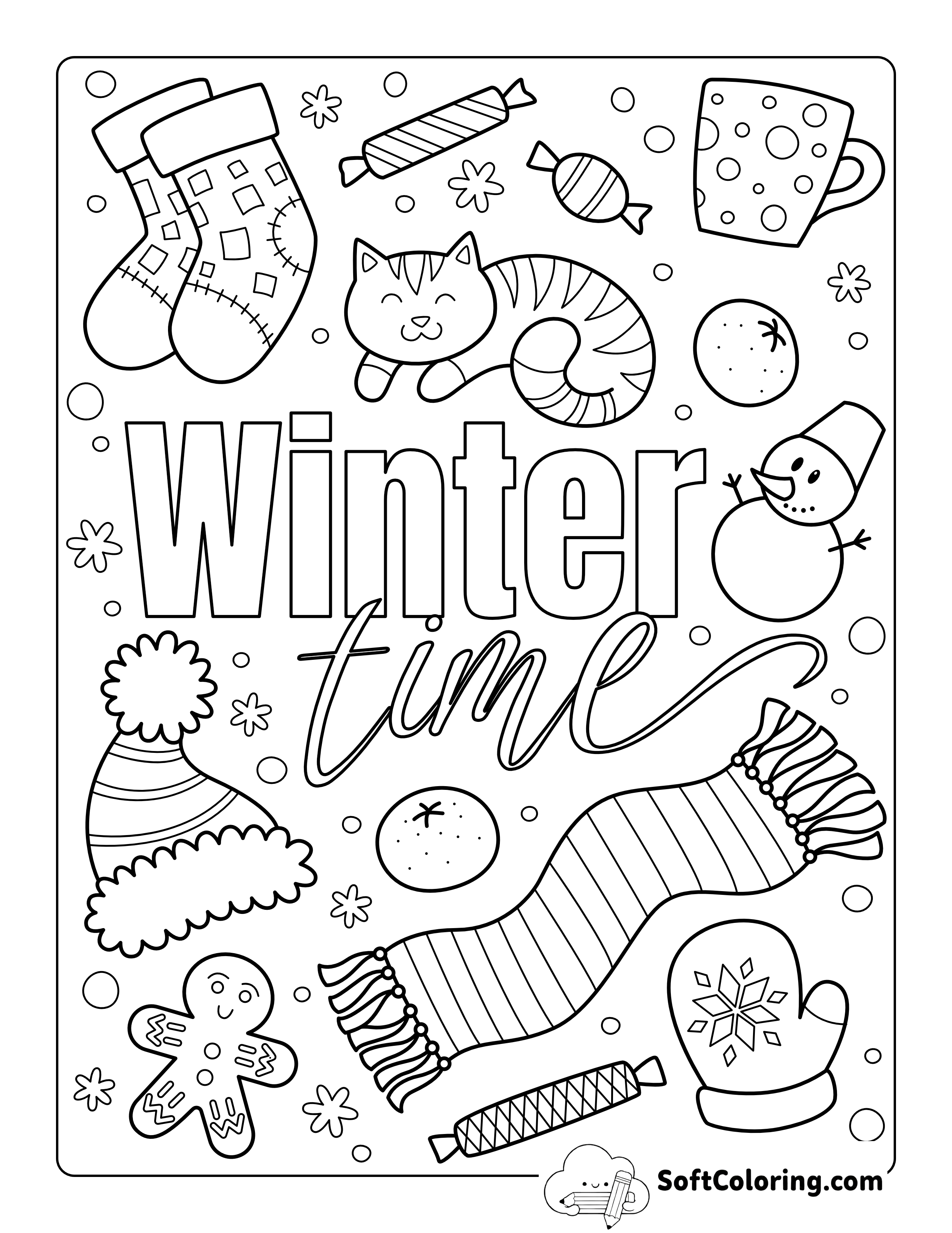 Winter Time Coloring Page