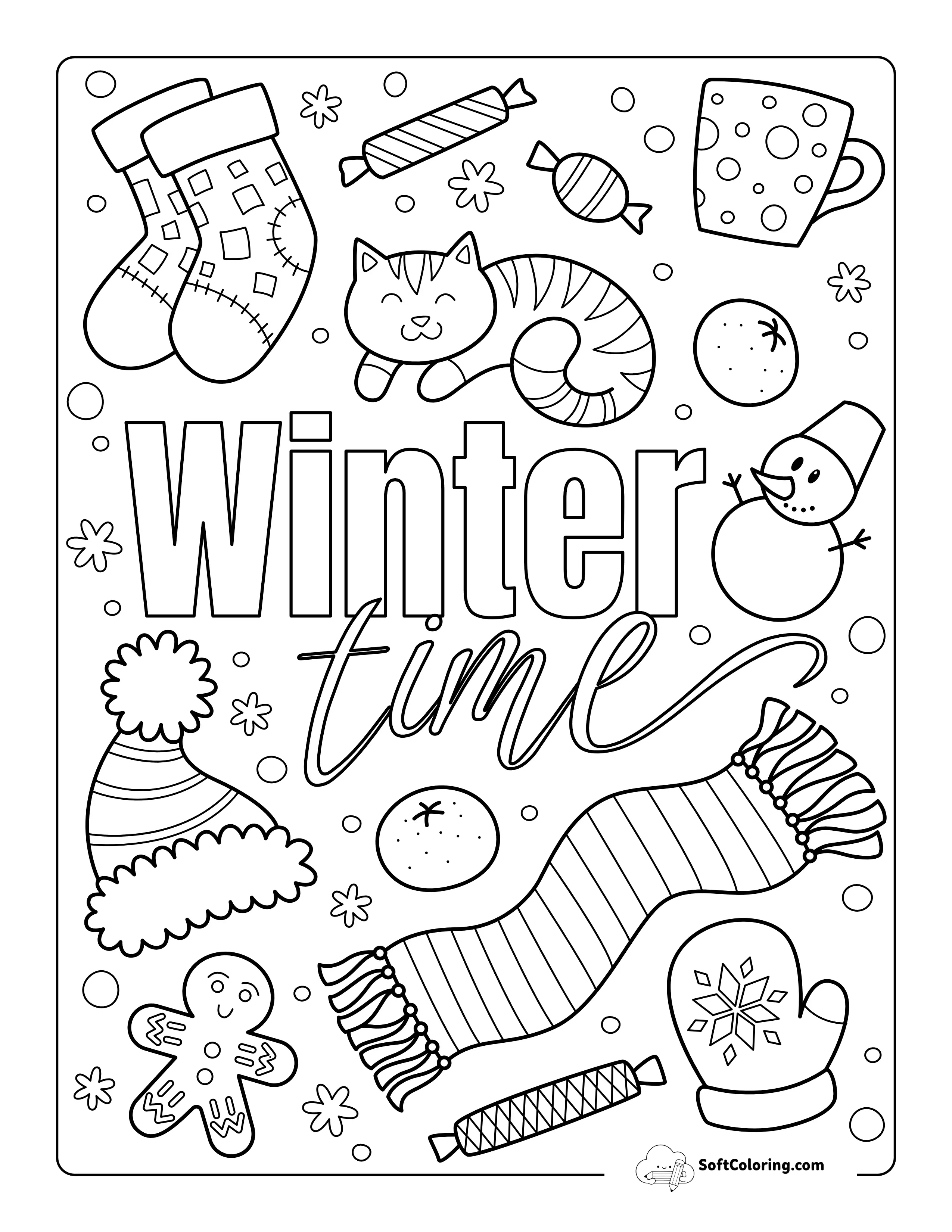 Winter Time Coloring Page