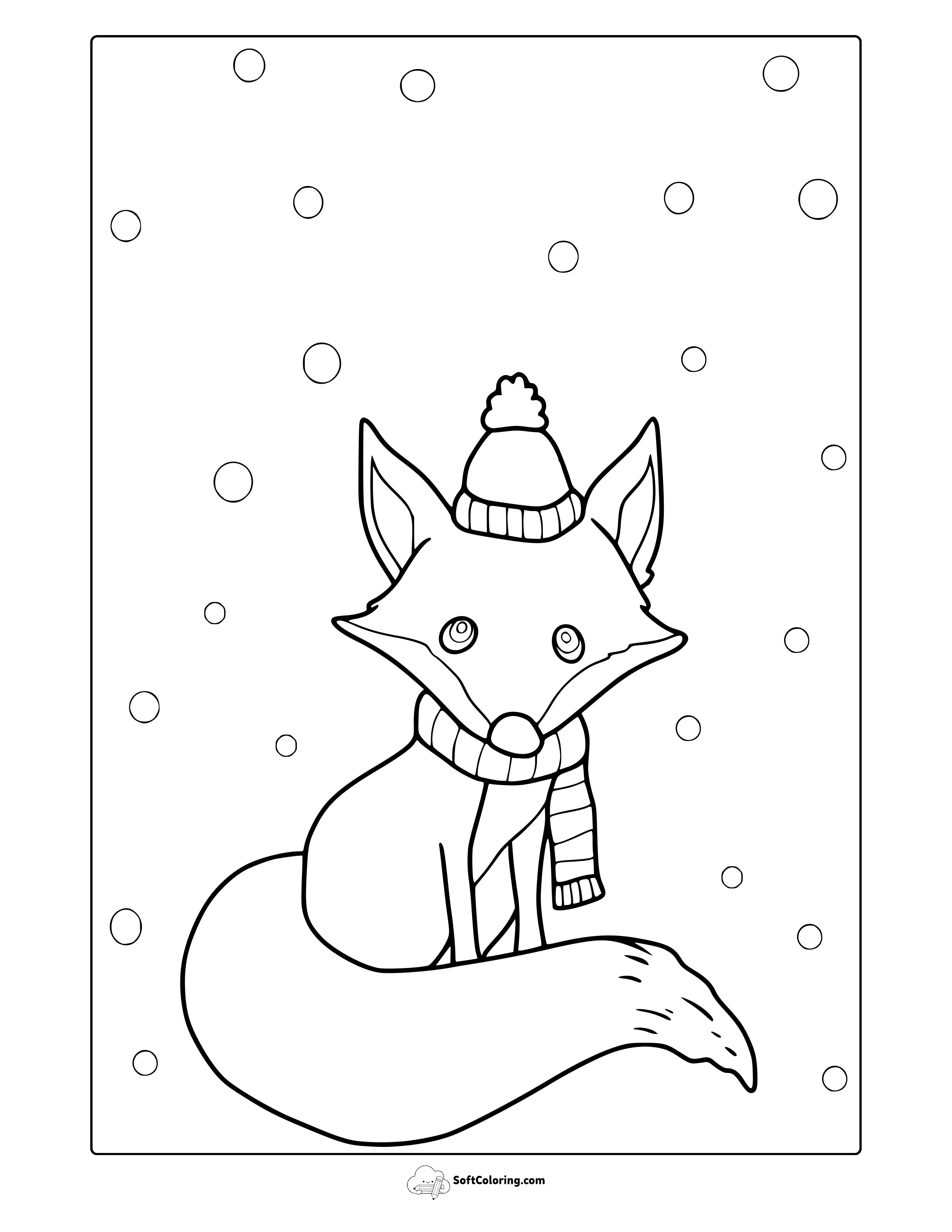 Winter Fox Coloring Page