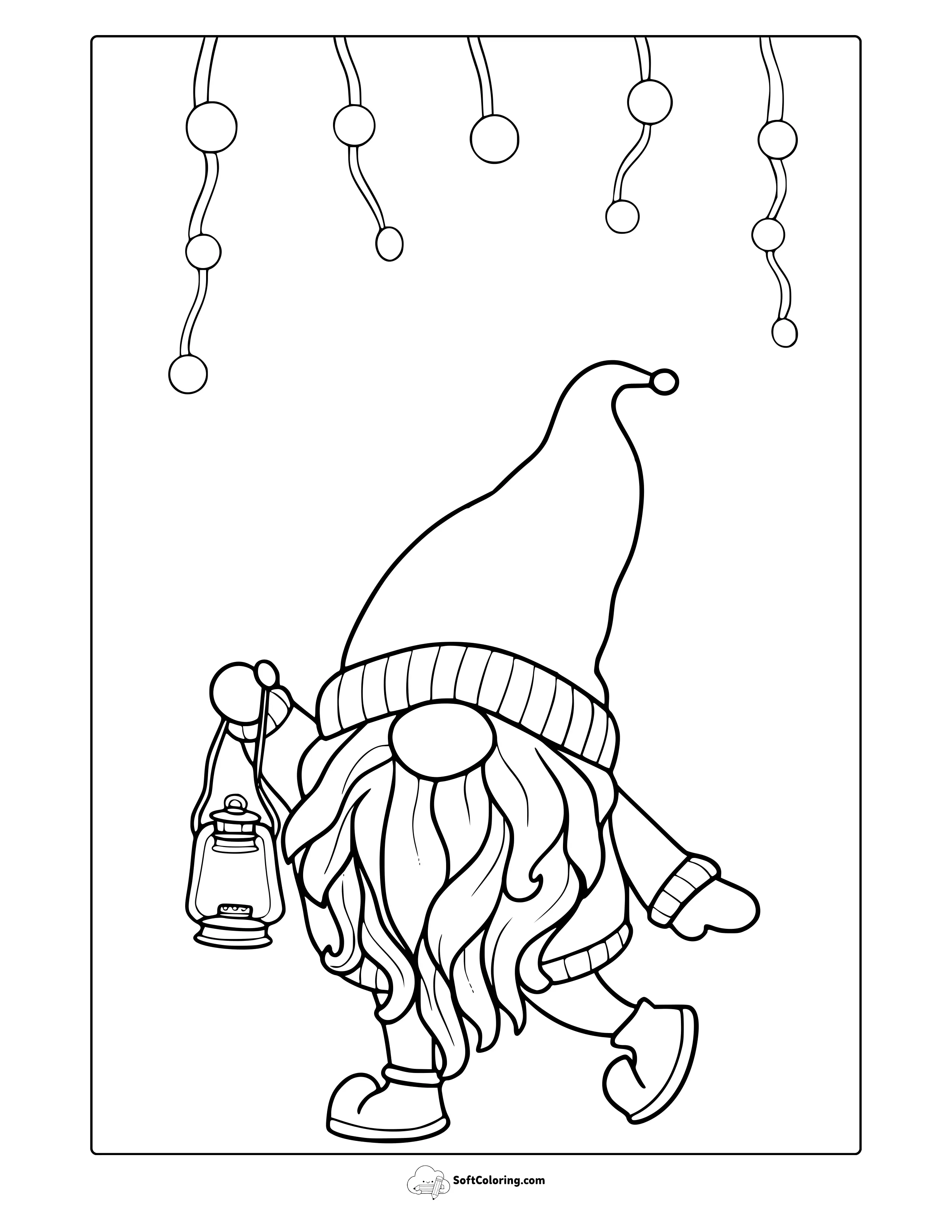 Winter Gnome Coloring Page