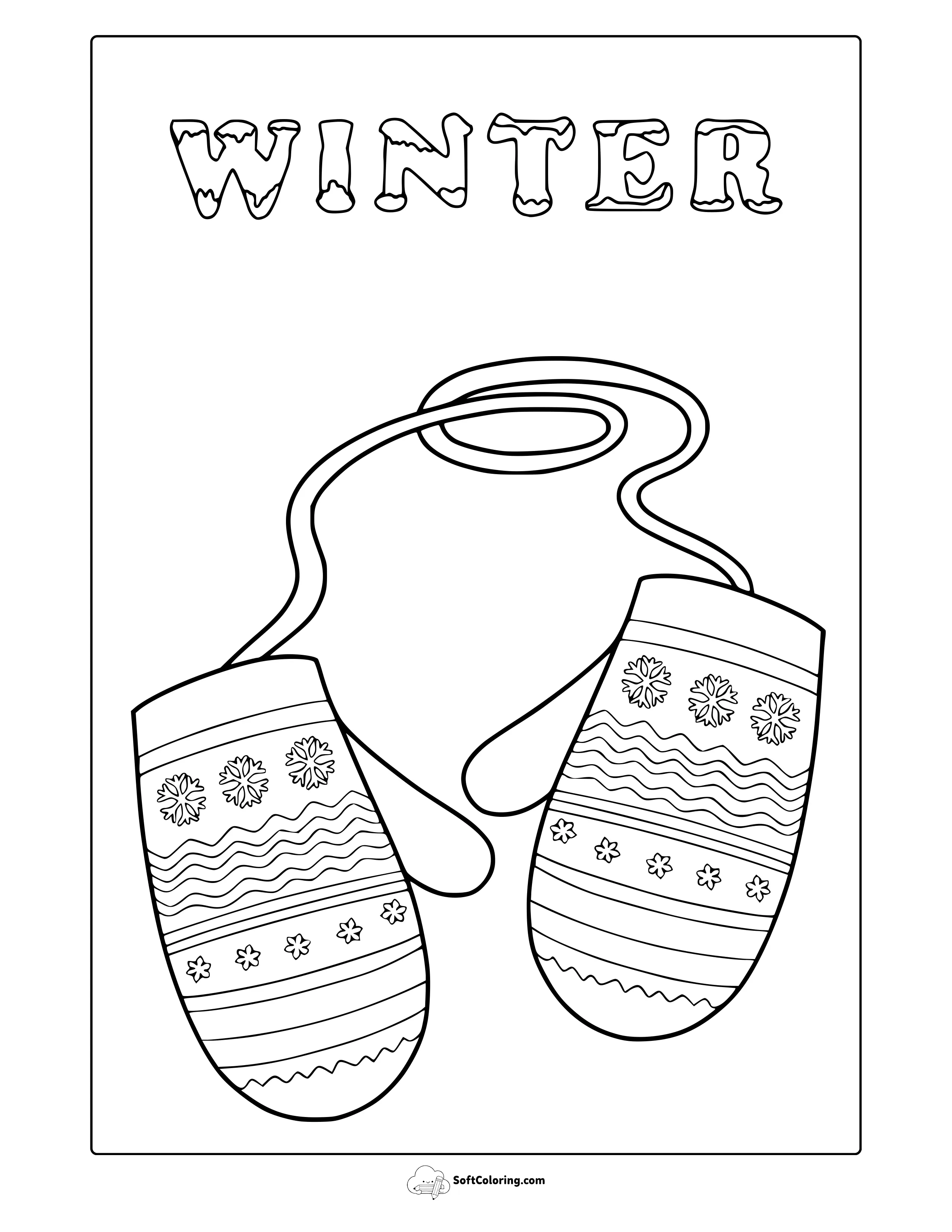 Winter Mittens Coloring Page