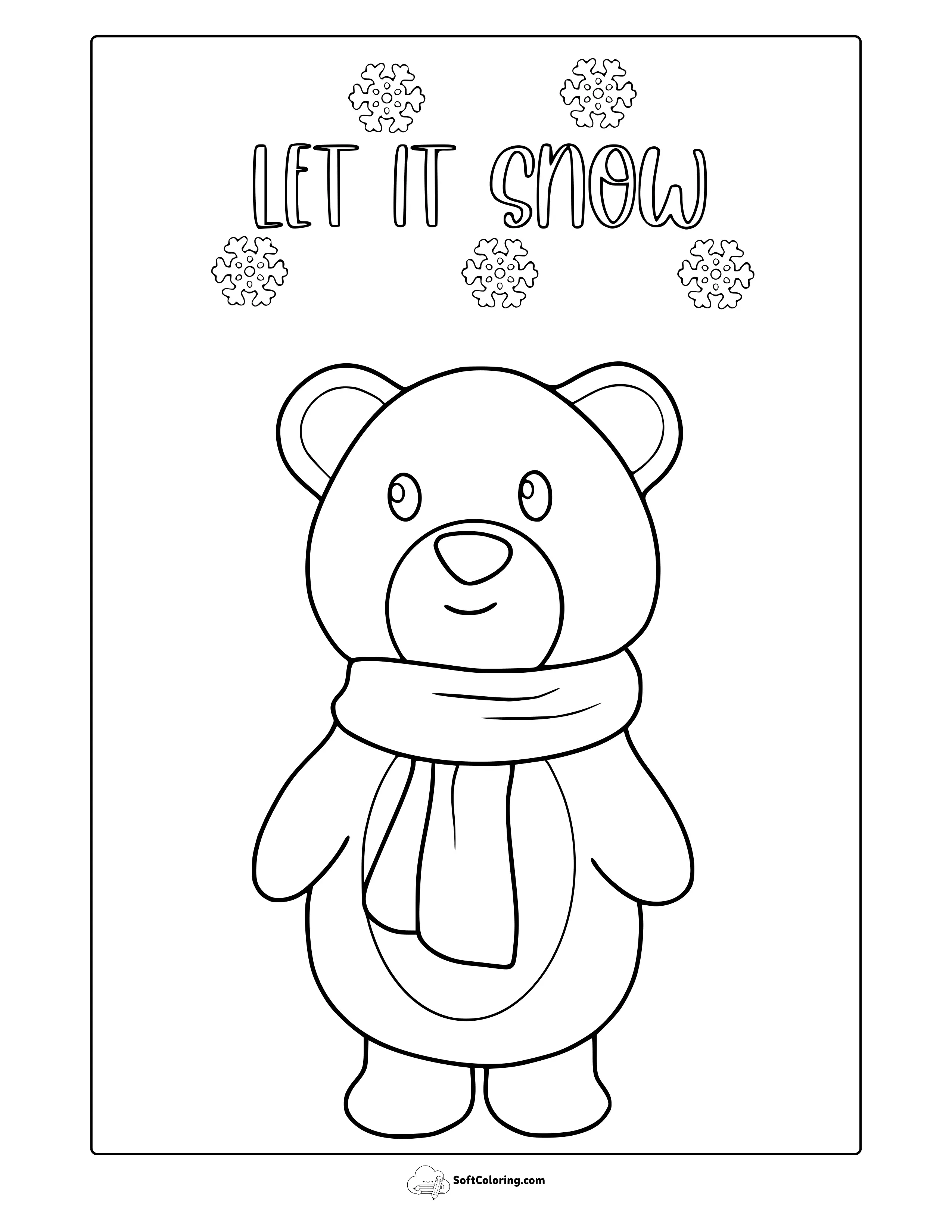 Winter Polar Bear Coloring Page