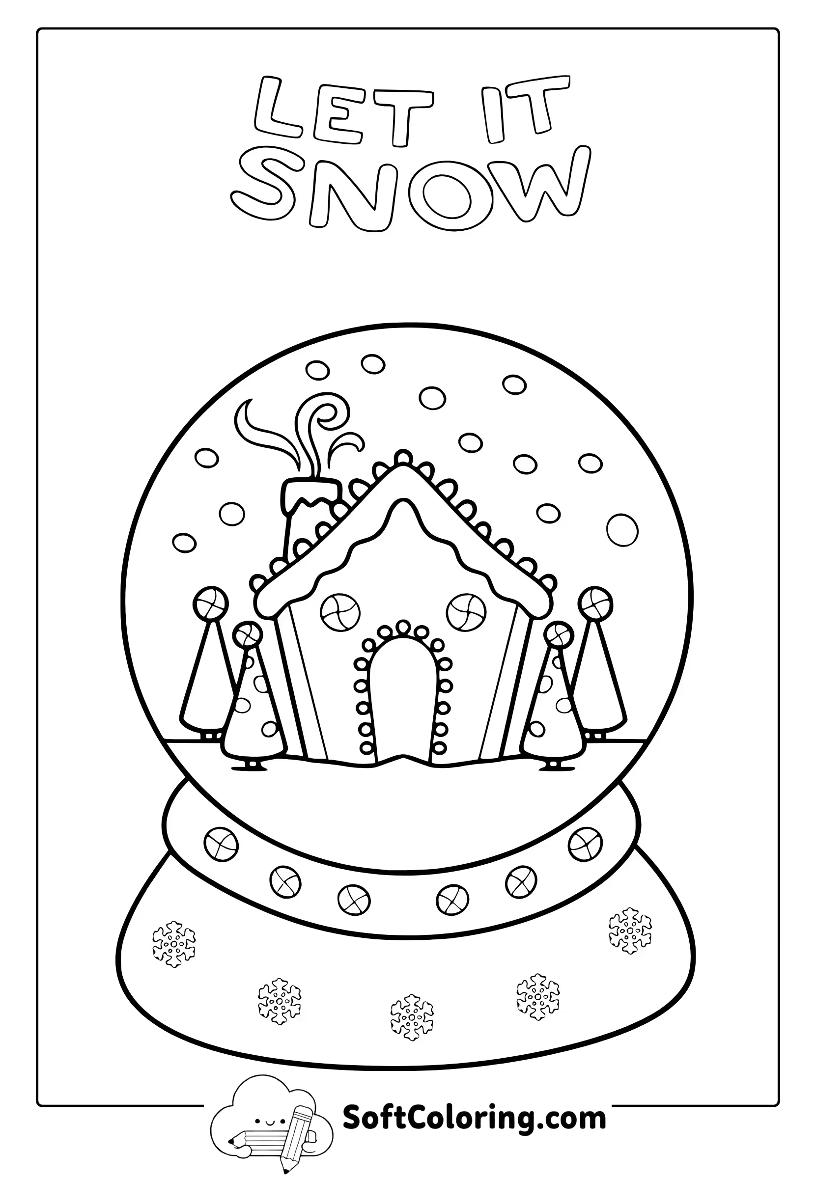 winter snow globe coloring page