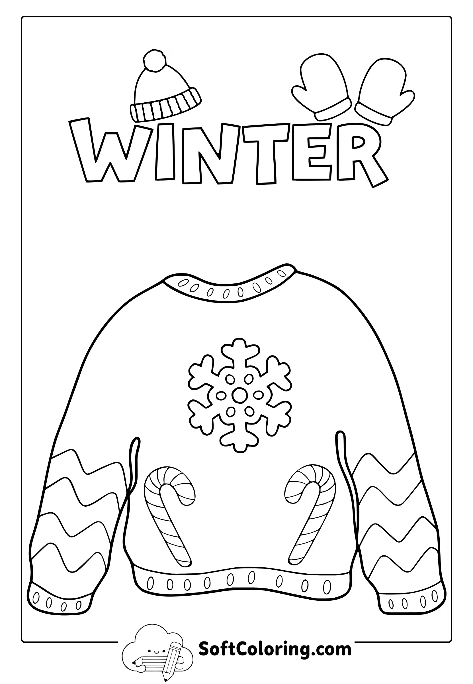 winter sweatshirt coloring page