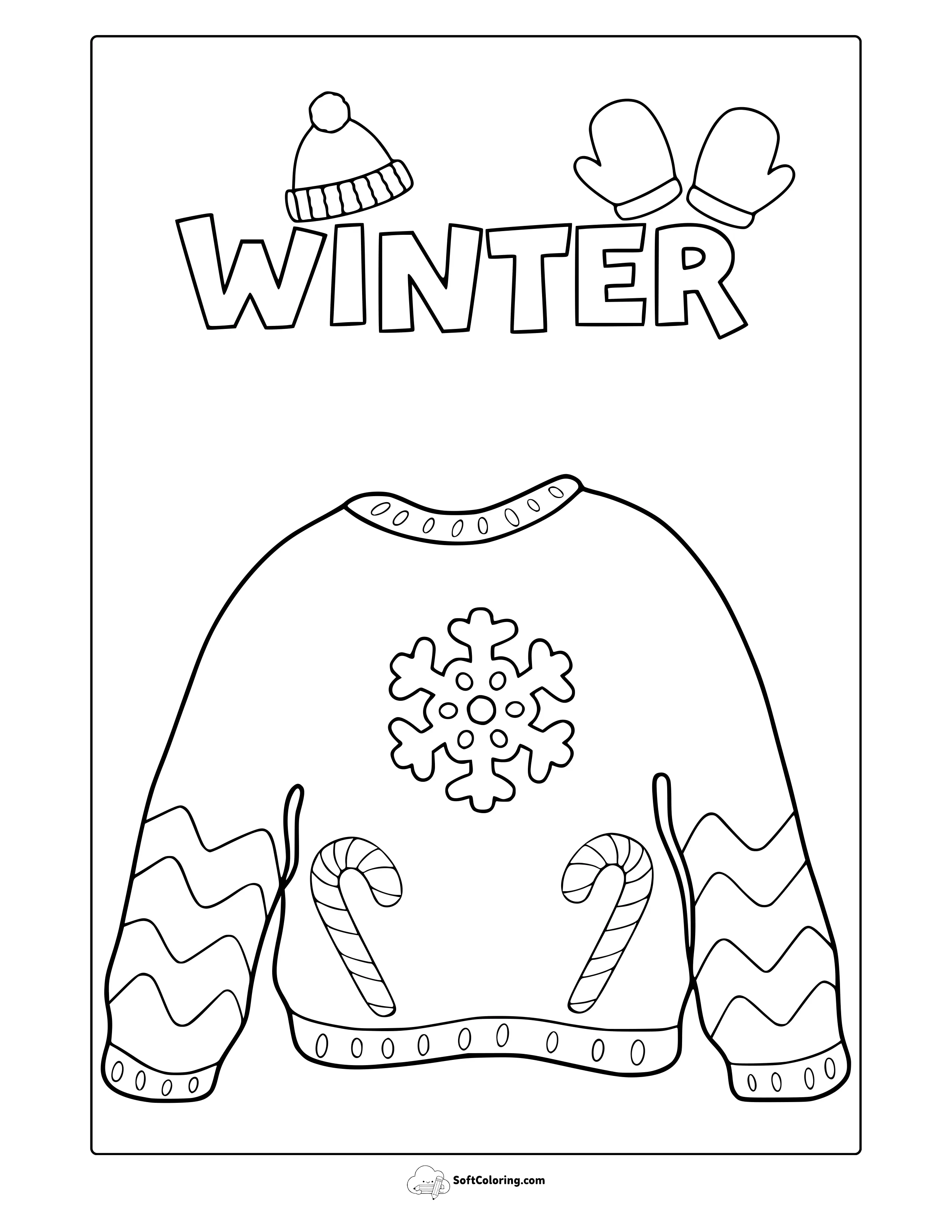 Winter Sweatshirt Coloring Page