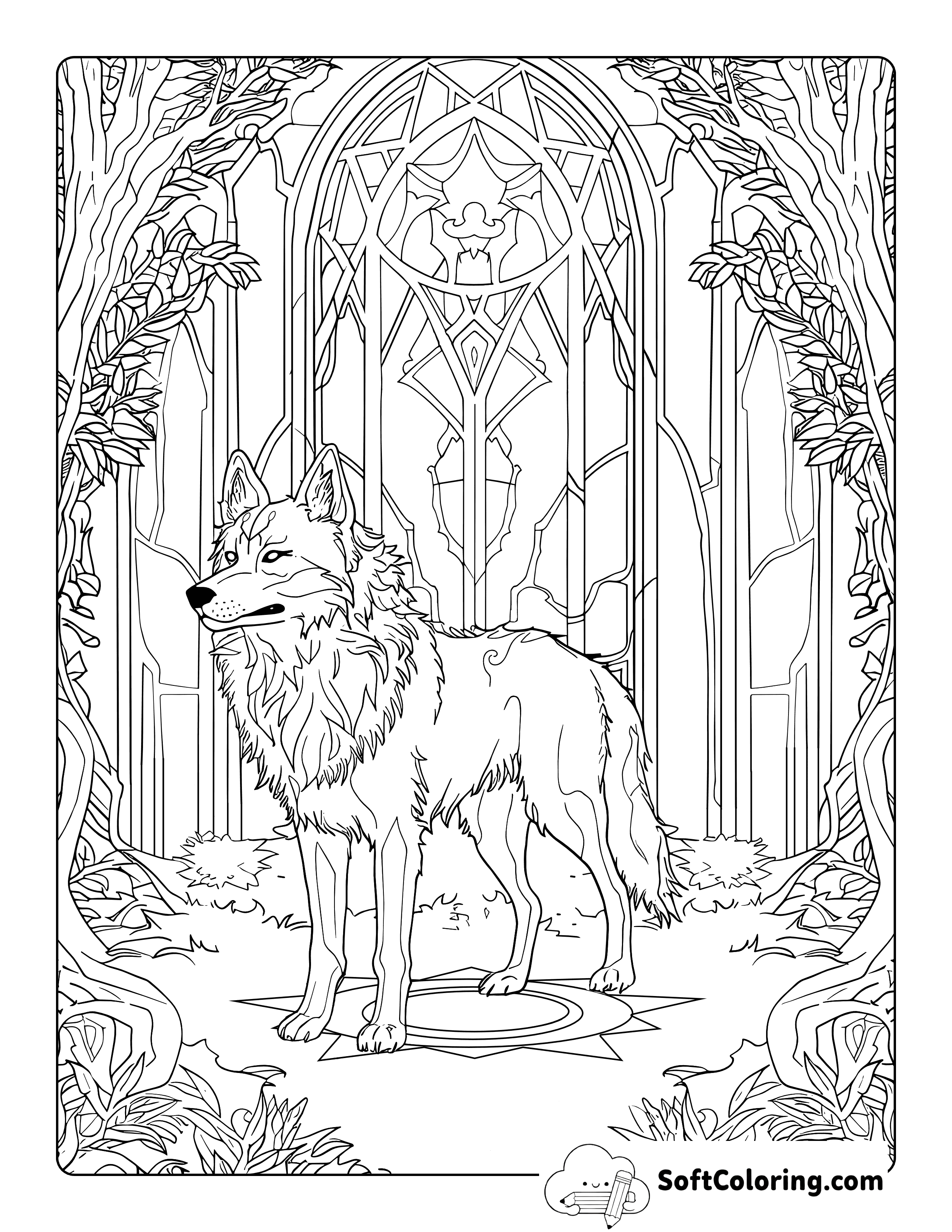 Mythical Wolf Coloring Page