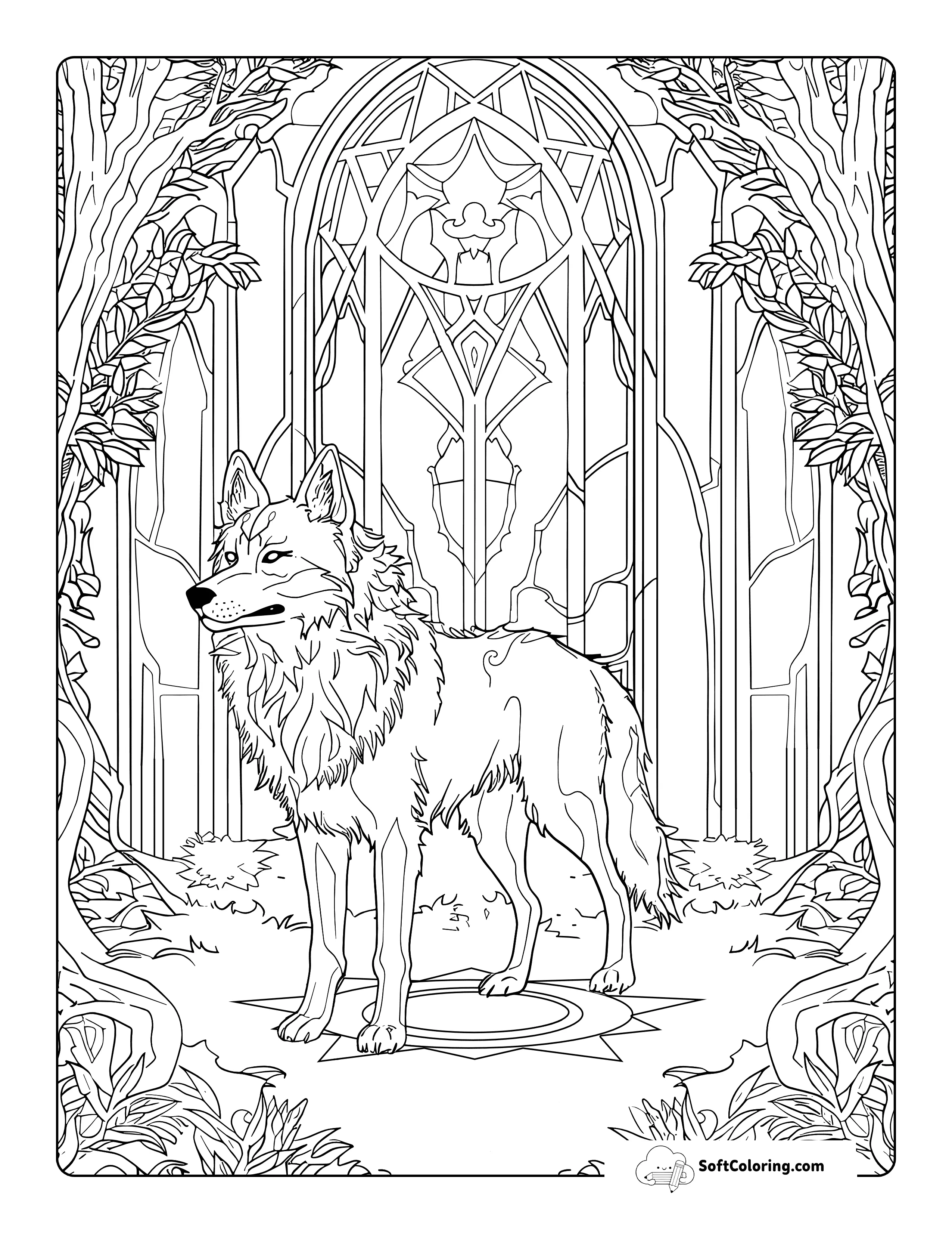 Mythical Wolf Coloring Page