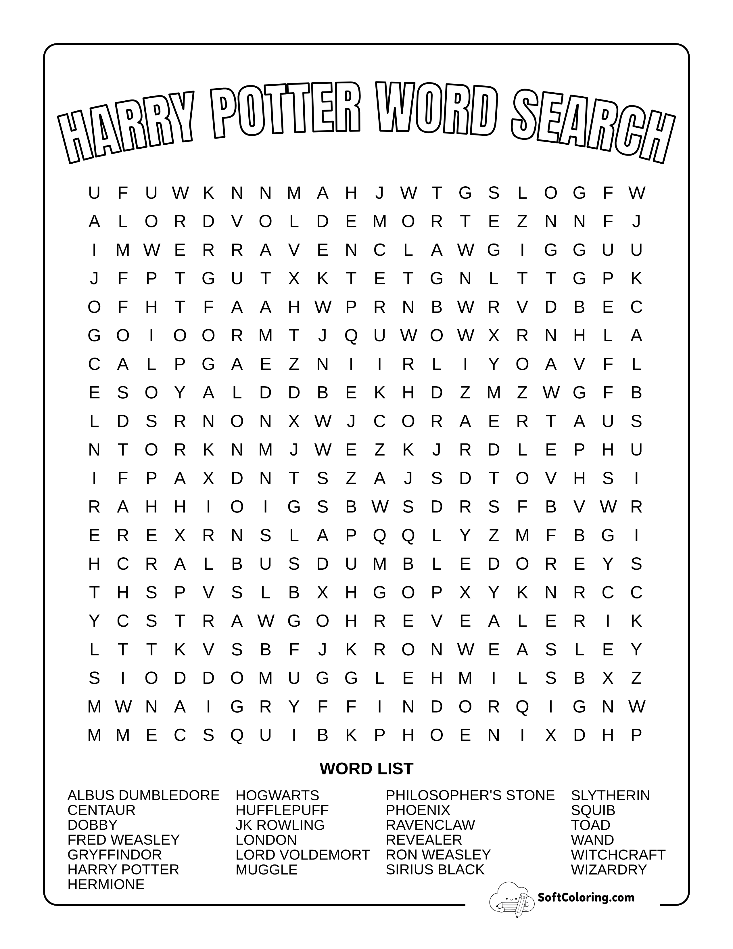 Harry Potter Word Search