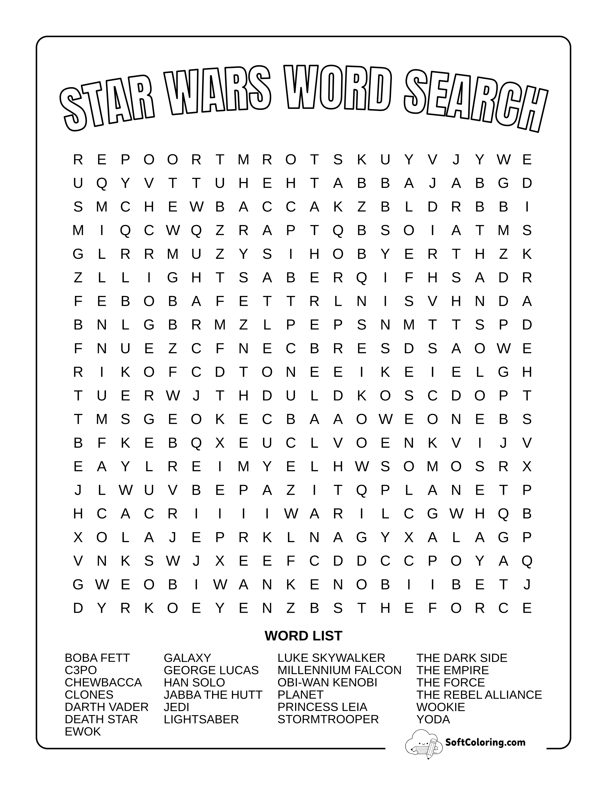 Star Wars Word Search